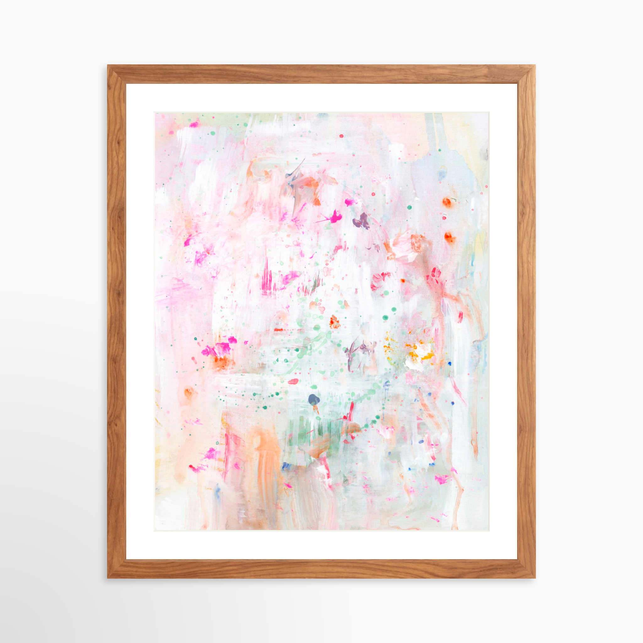 16x20 / Light Walnut Frame + White Mat
