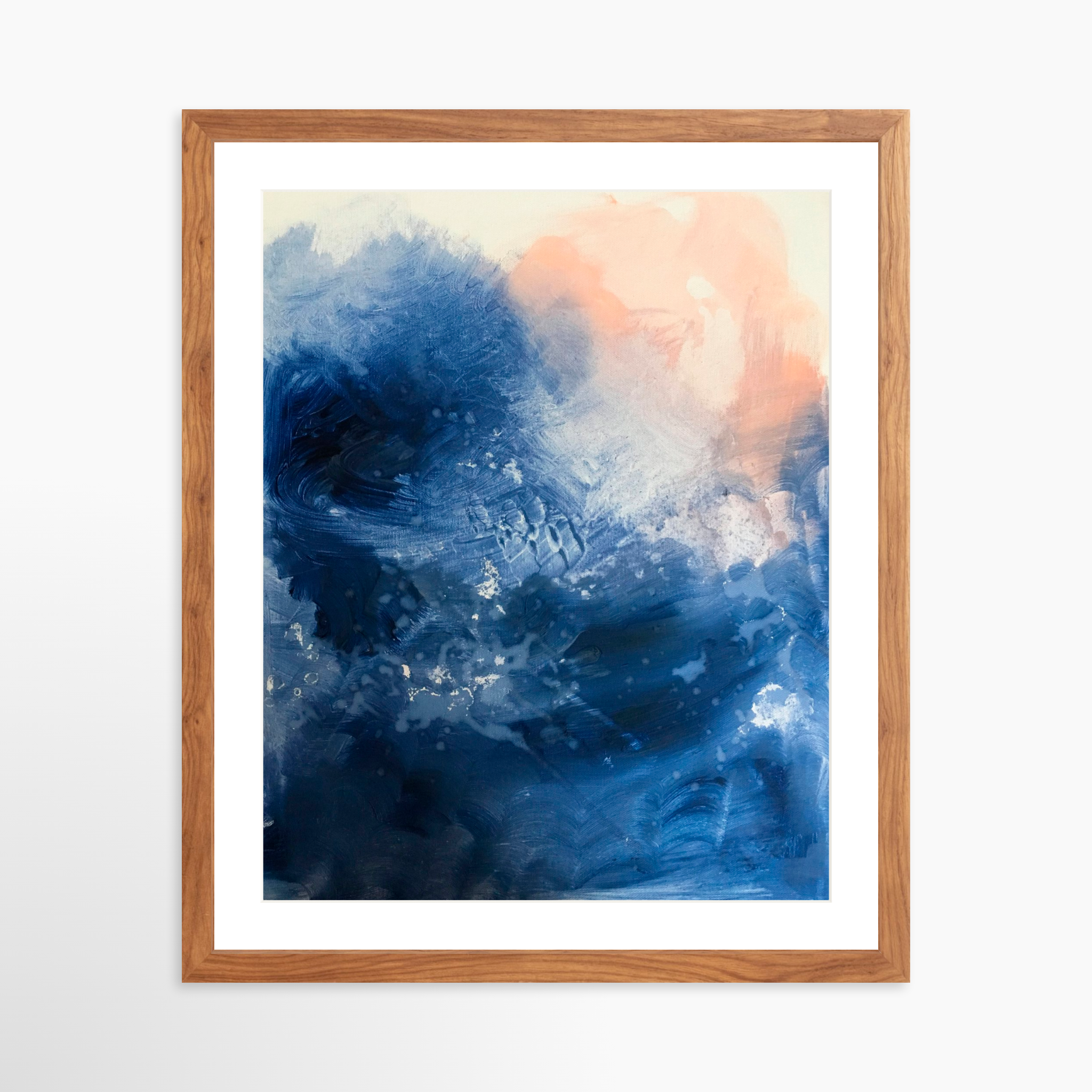 16x20 / Light Walnut Frame + White Mat