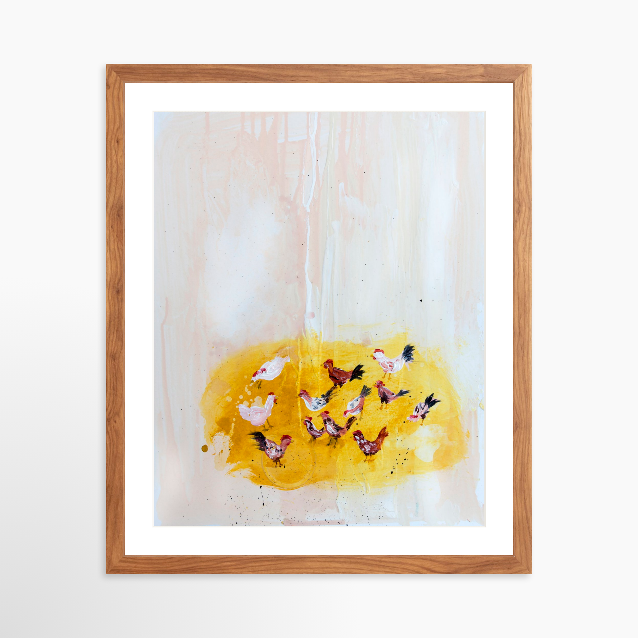 16x20 / Light Walnut Frame + White Mat