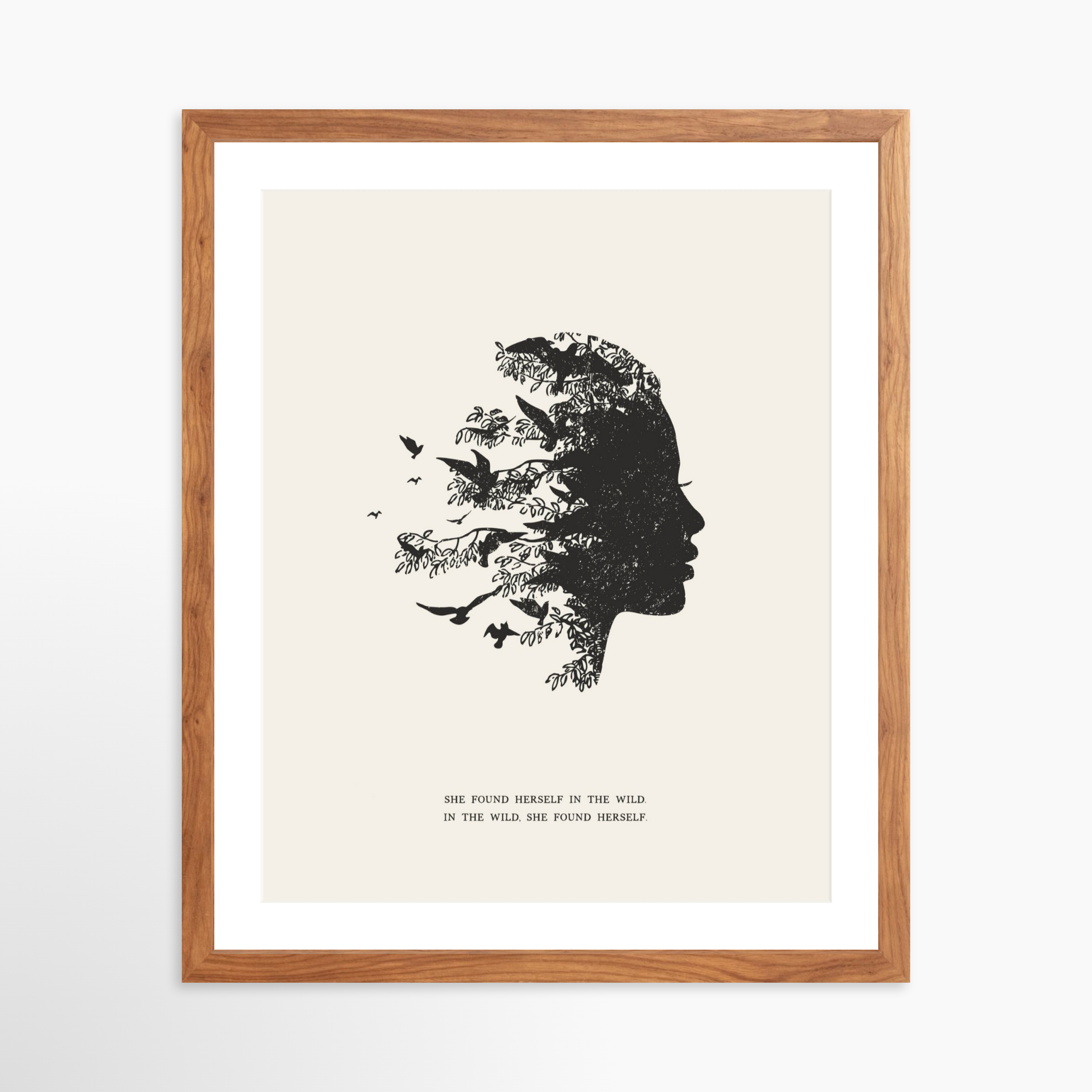16x20 / Light Walnut Frame + White Mat