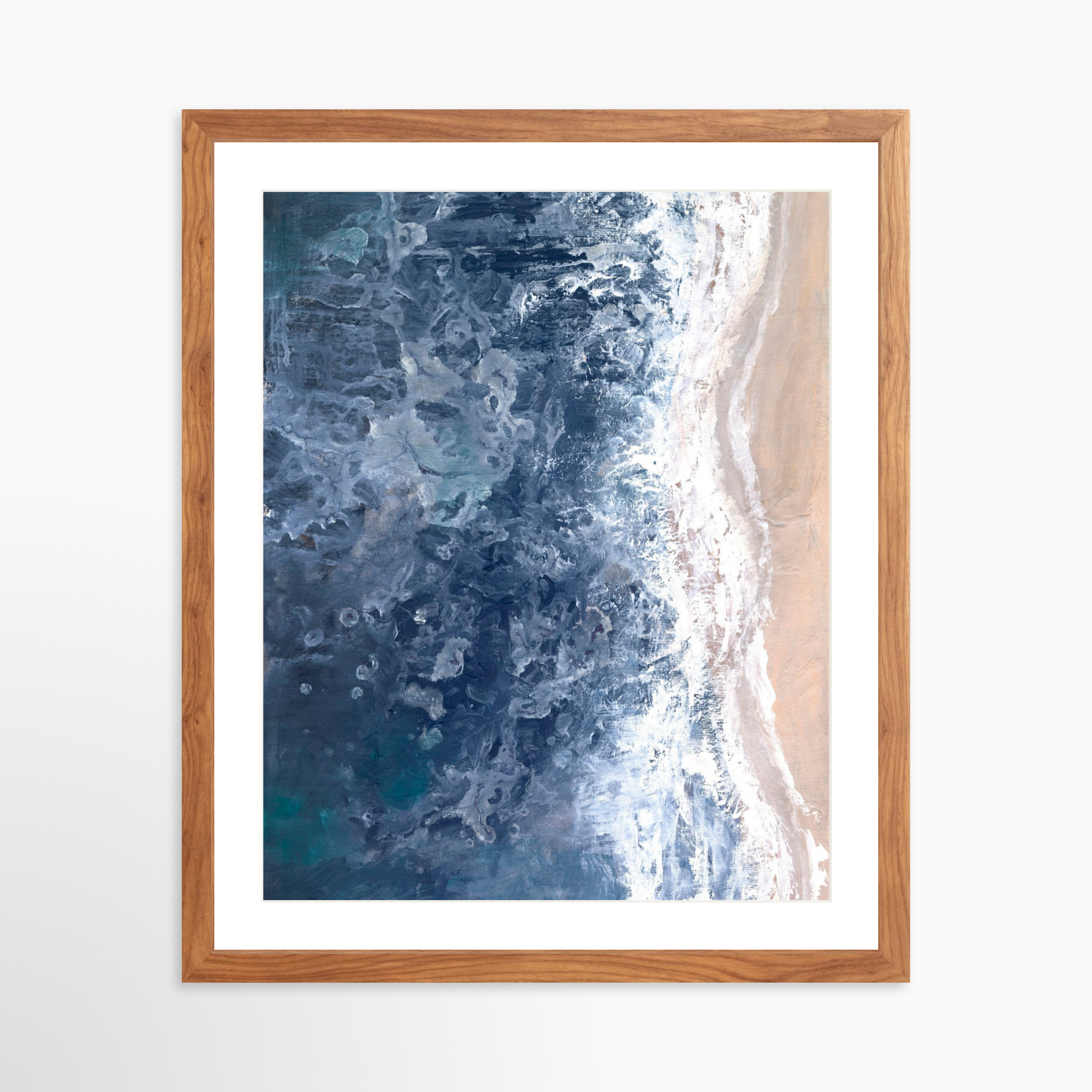 16x20 / Light Walnut Frame + White Mat