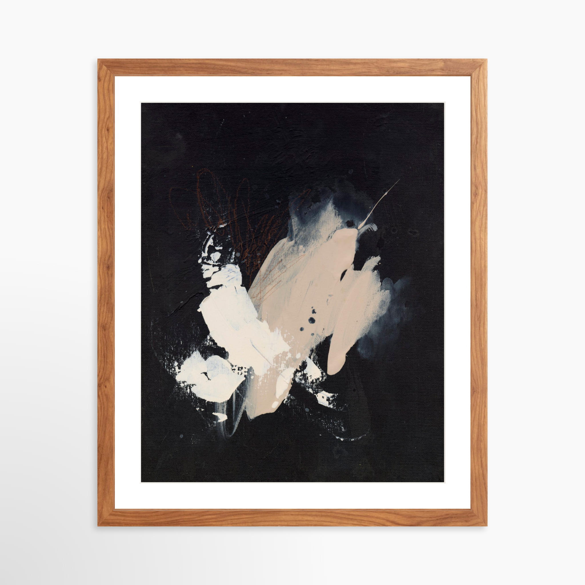 16x20 / Light Walnut Frame + White Mat