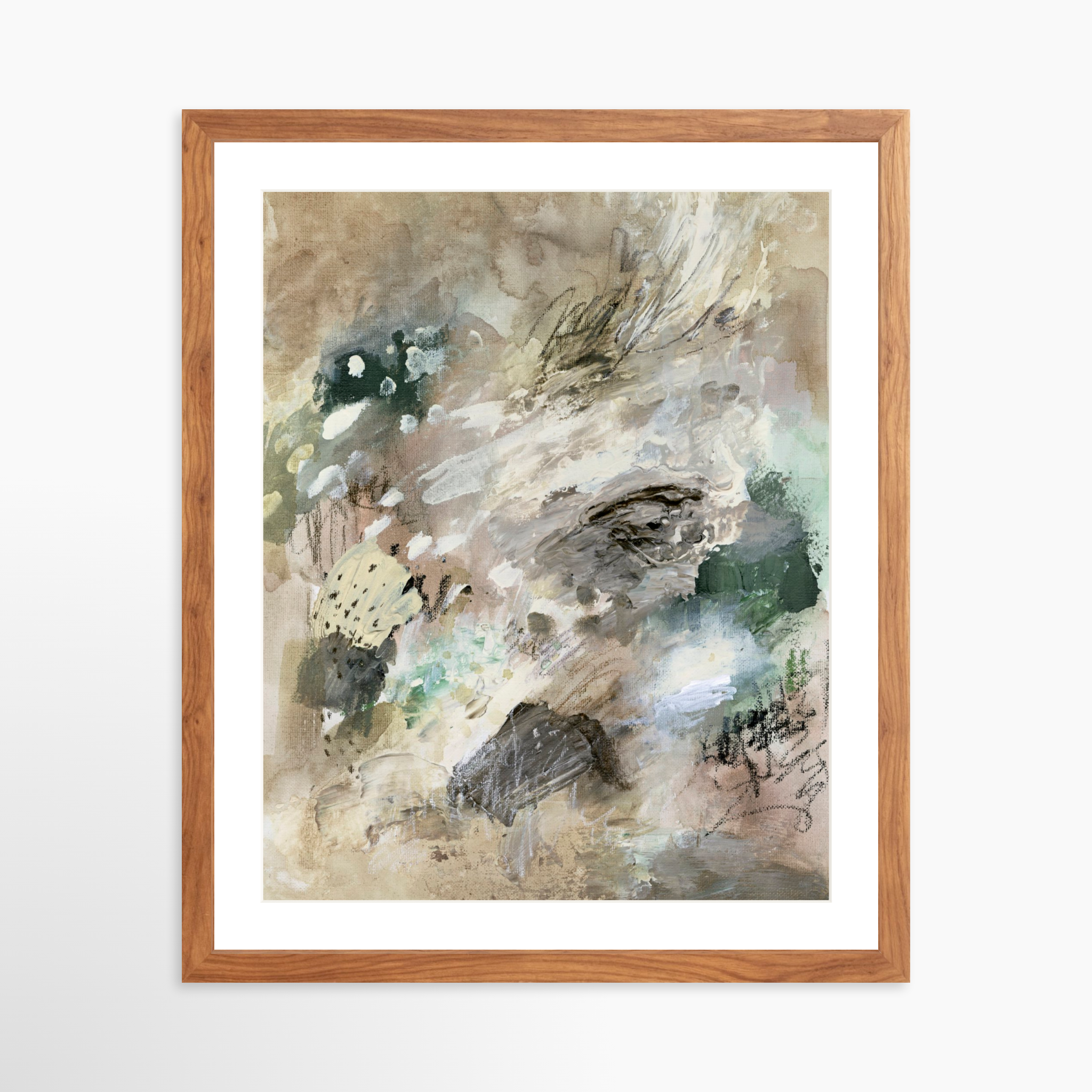 16x20 / Light Walnut Frame + White Mat