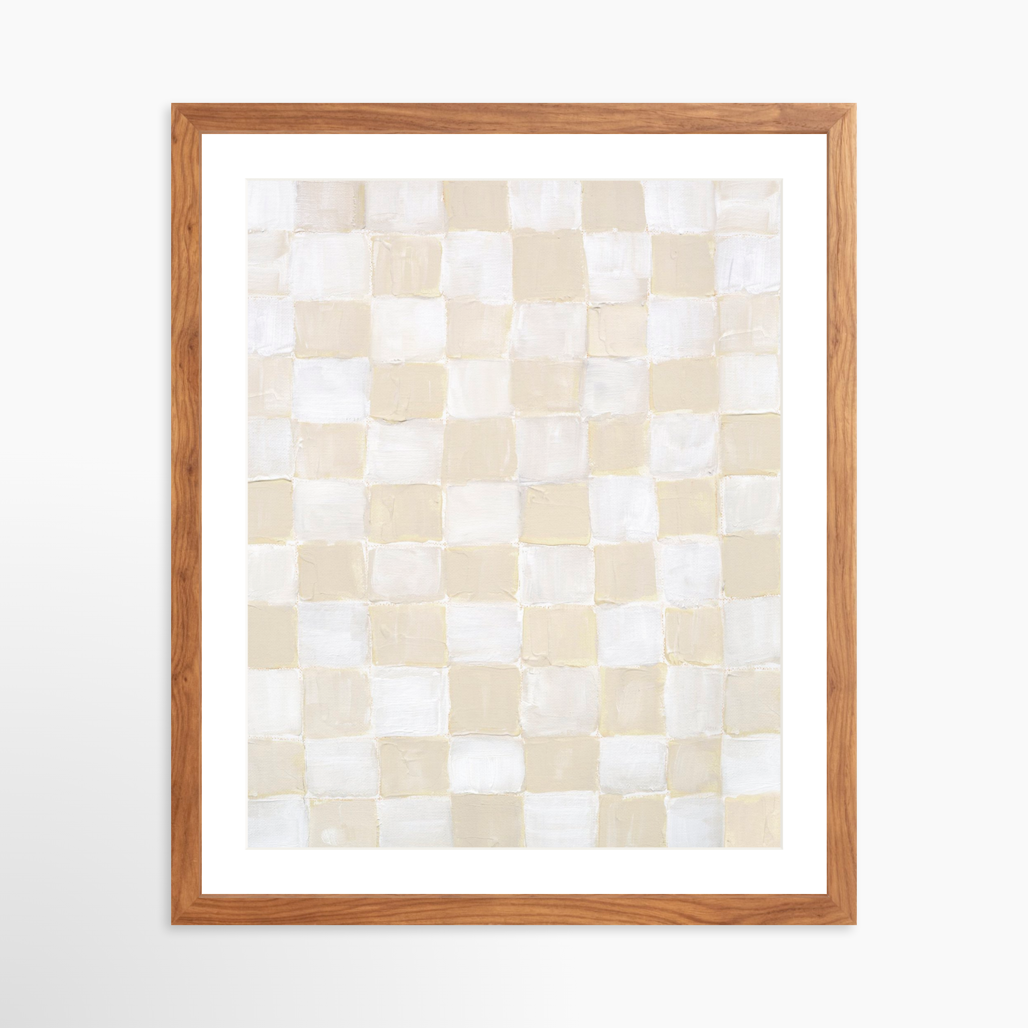 16x20 / Light Walnut Frame + White Mat