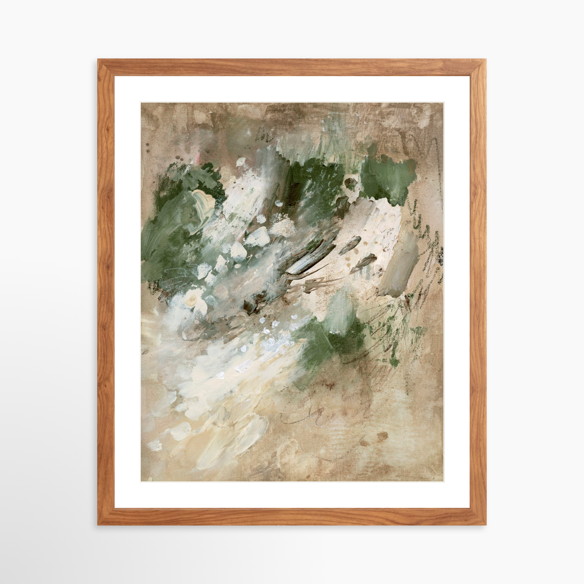 16x20 / Light Walnut Frame + White Mat