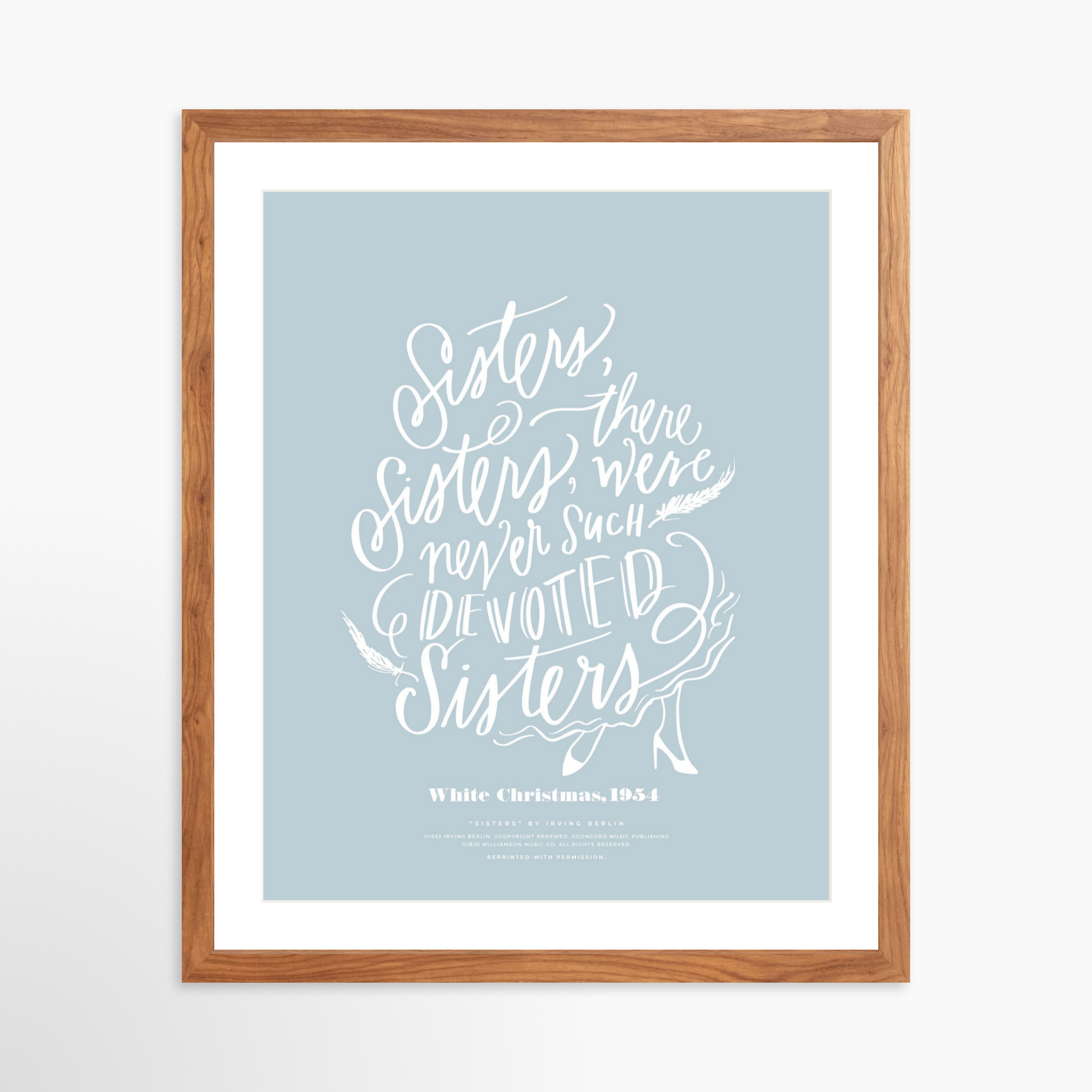 16x20 / Light Walnut Frame + White Mat