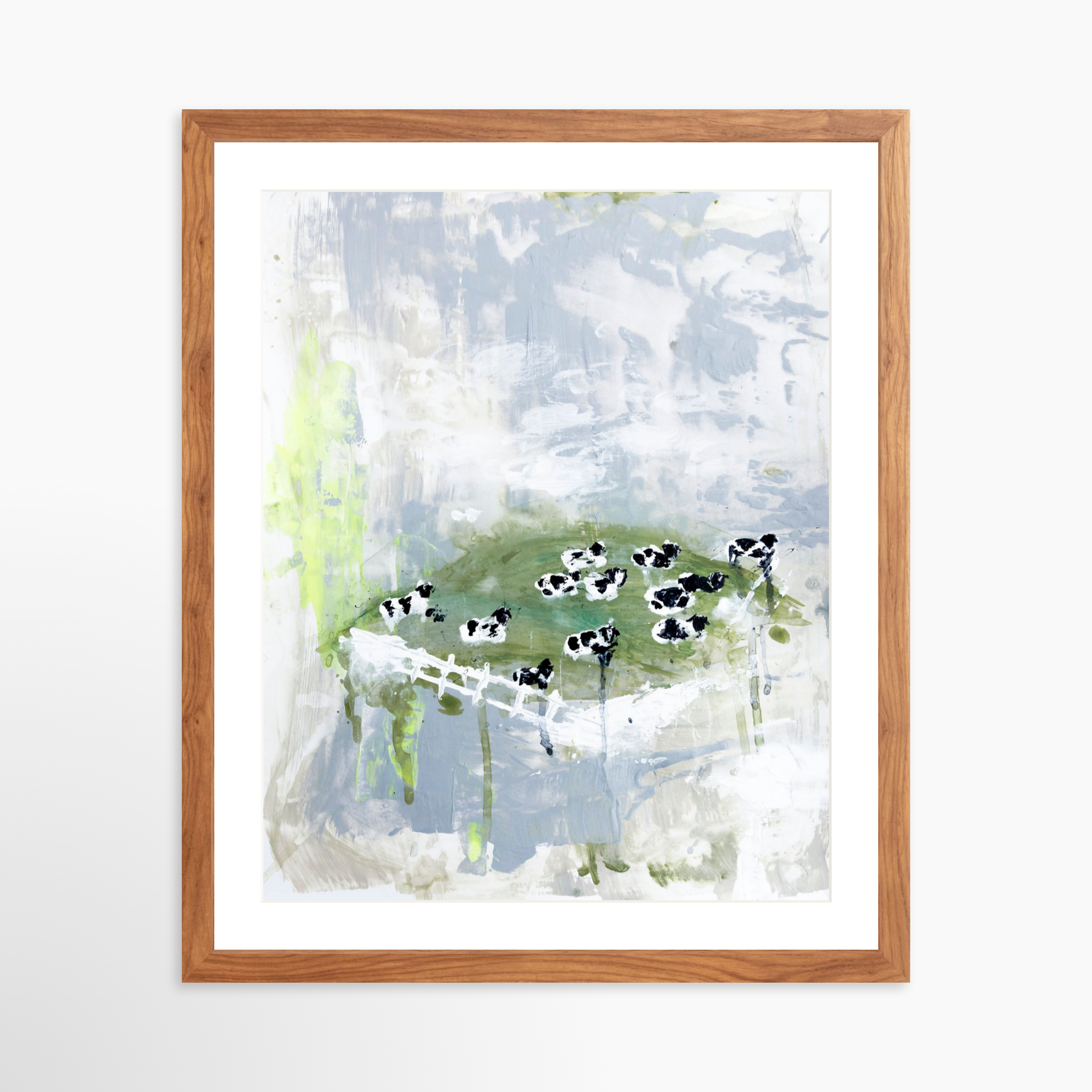 16x20 / Light Walnut Frame + White Mat
