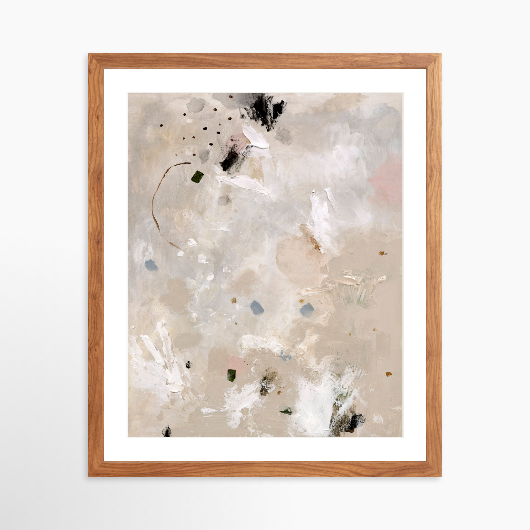 16x20 / Light Walnut Frame + White Mat