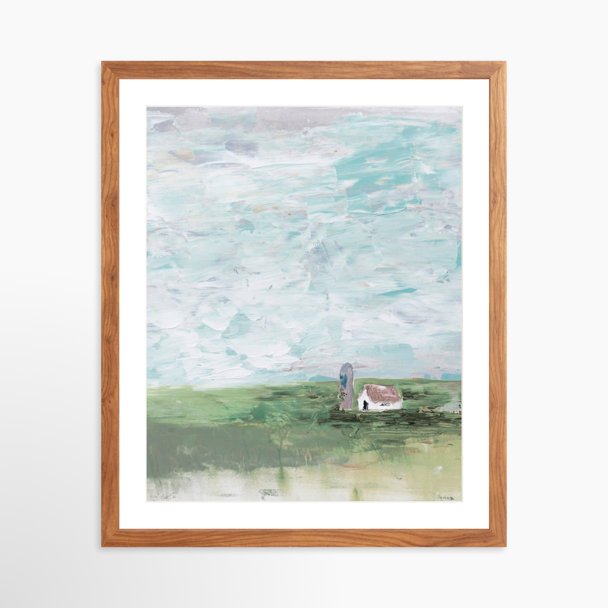 16x20 / Light Walnut Frame + White Mat