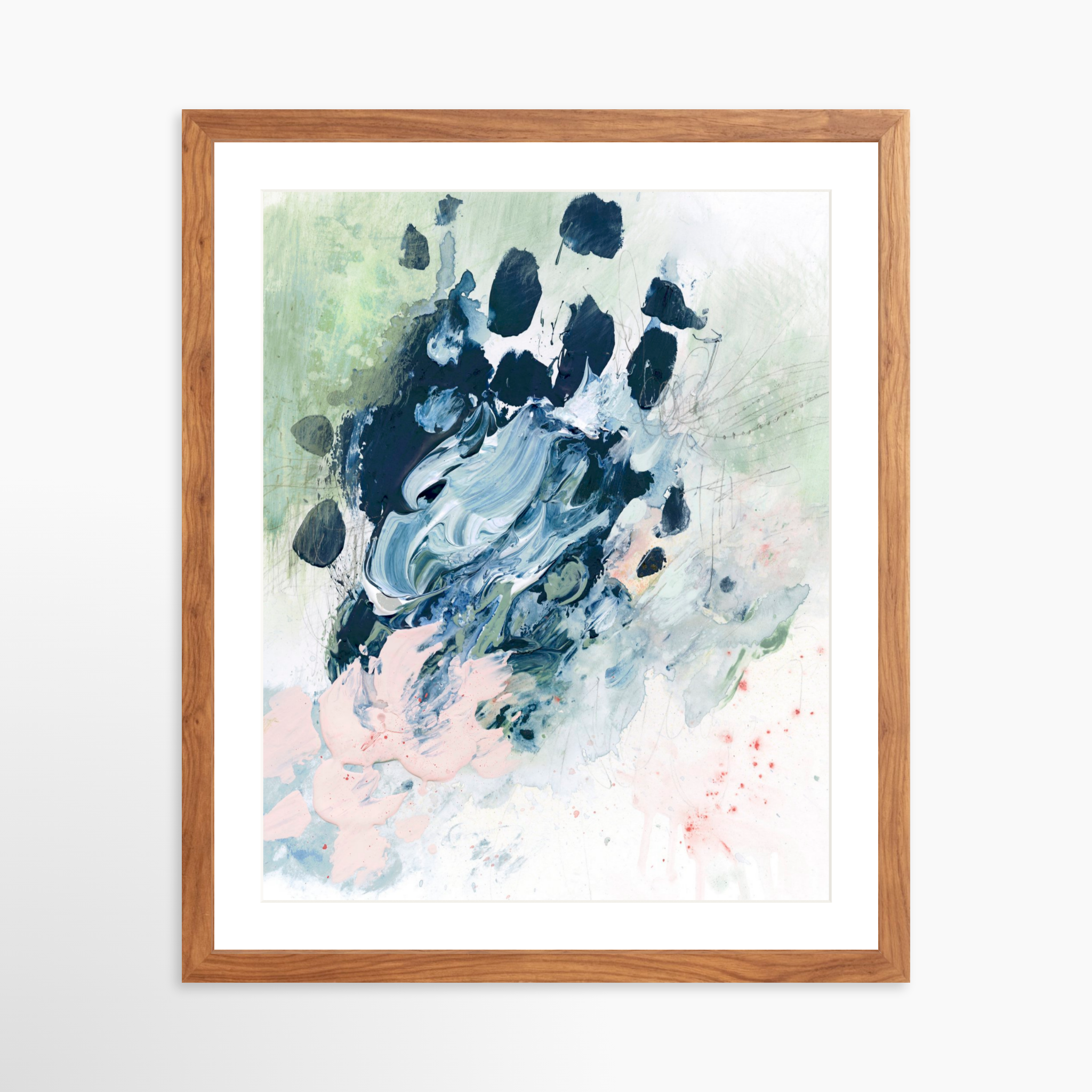 16x20 / Light Walnut Frame + White Mat
