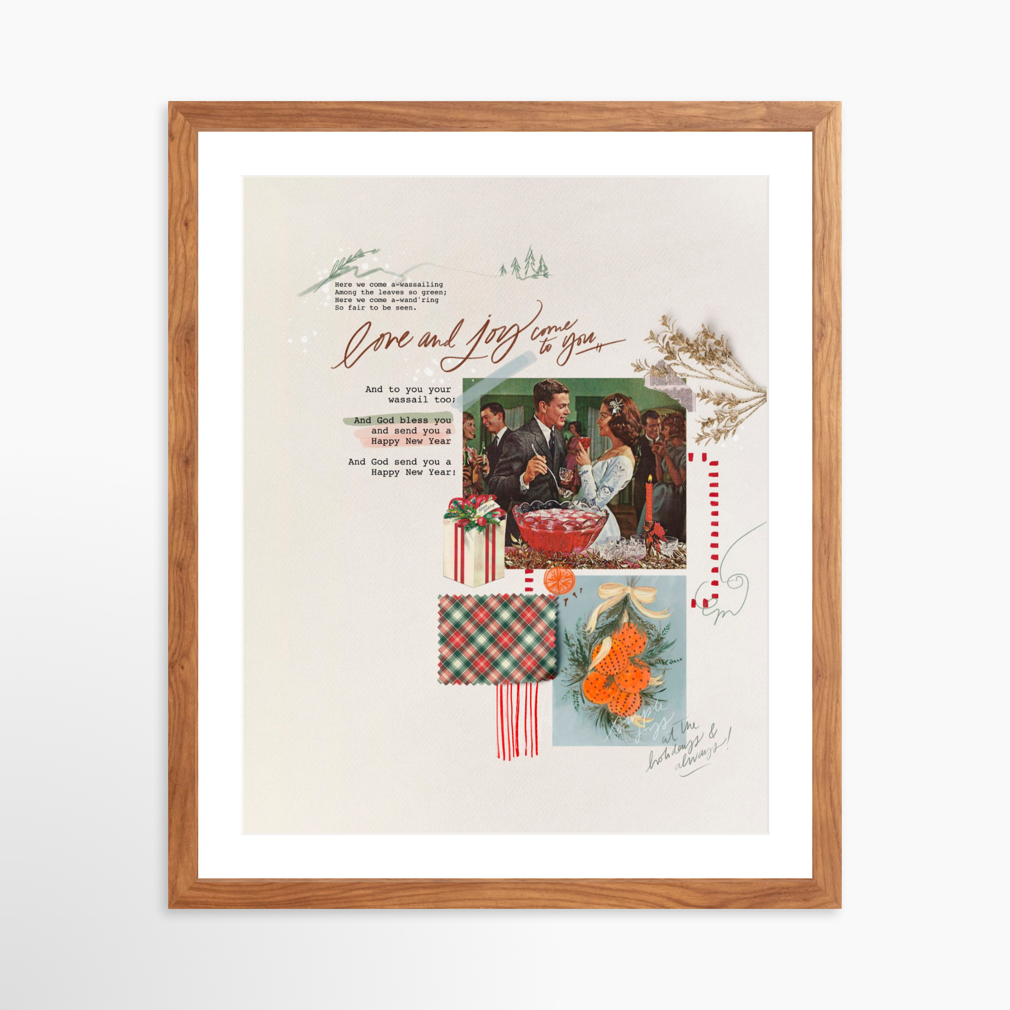 16x20 / Light Walnut Frame + White Mat