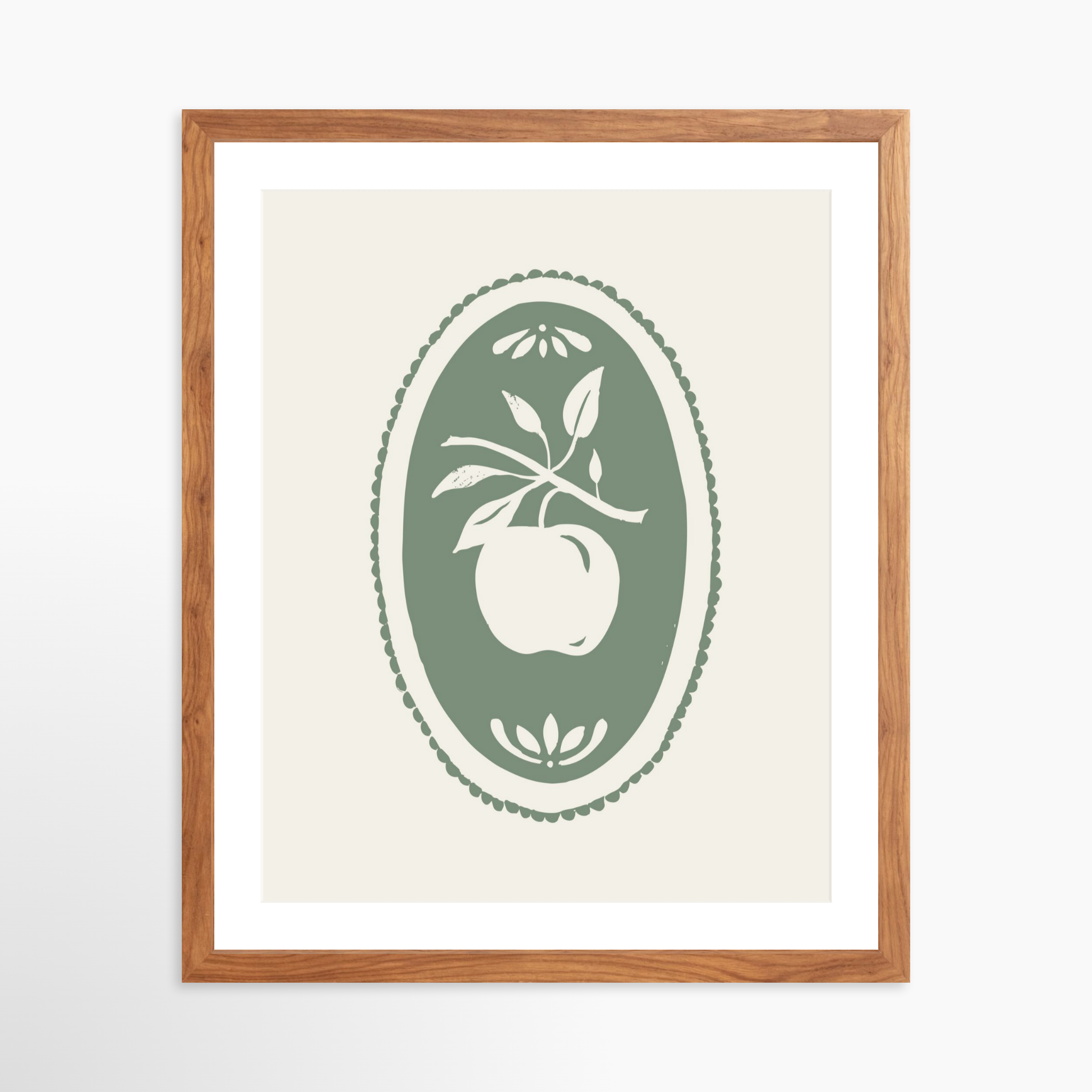 16x20 / Light Walnut Frame + White Mat