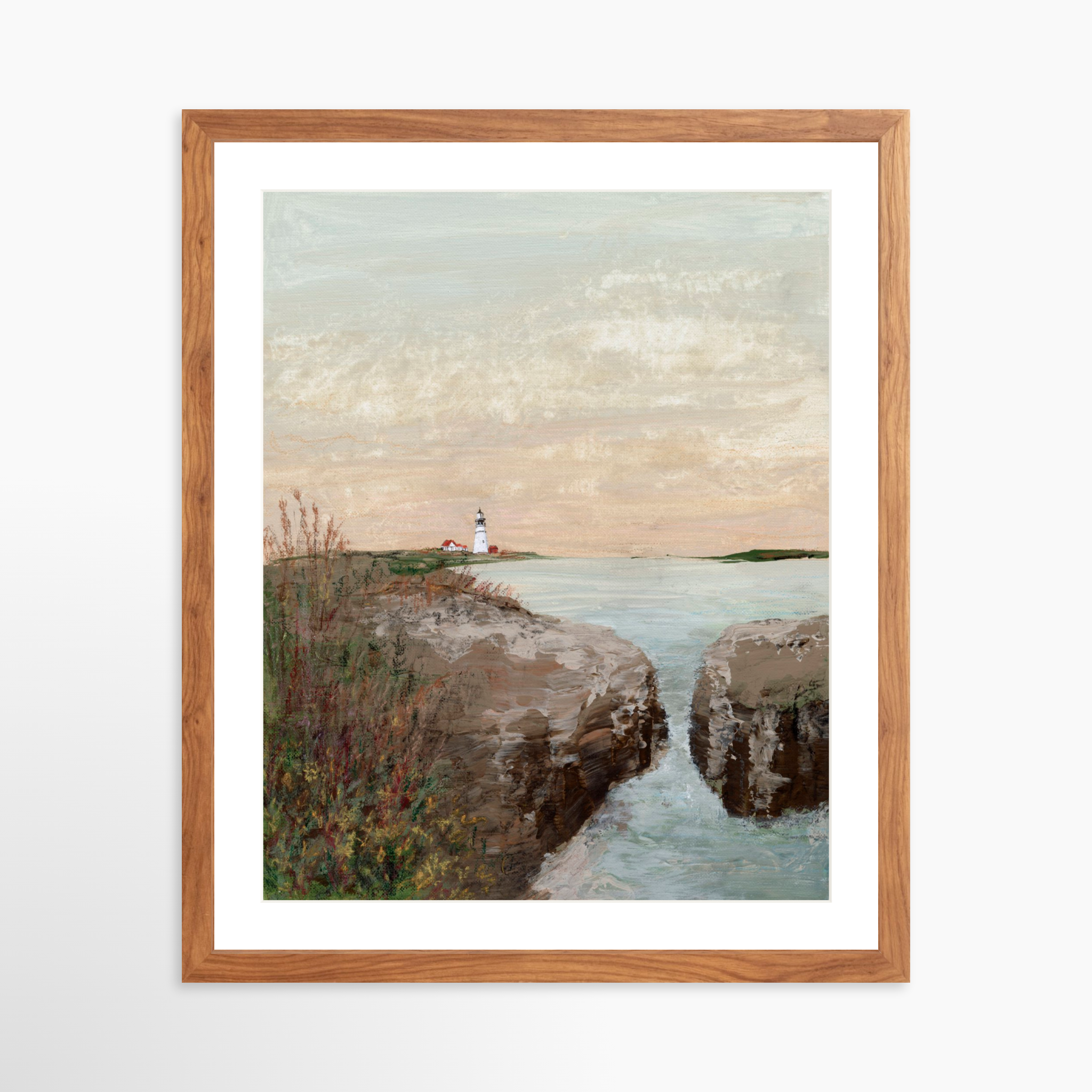 16x20 / Light Walnut Frame + White Mat