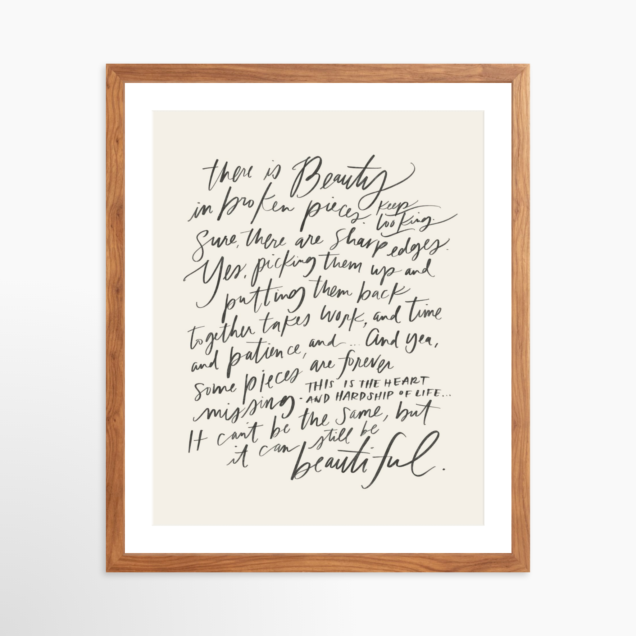 16x20 / Light Walnut Frame + White Mat