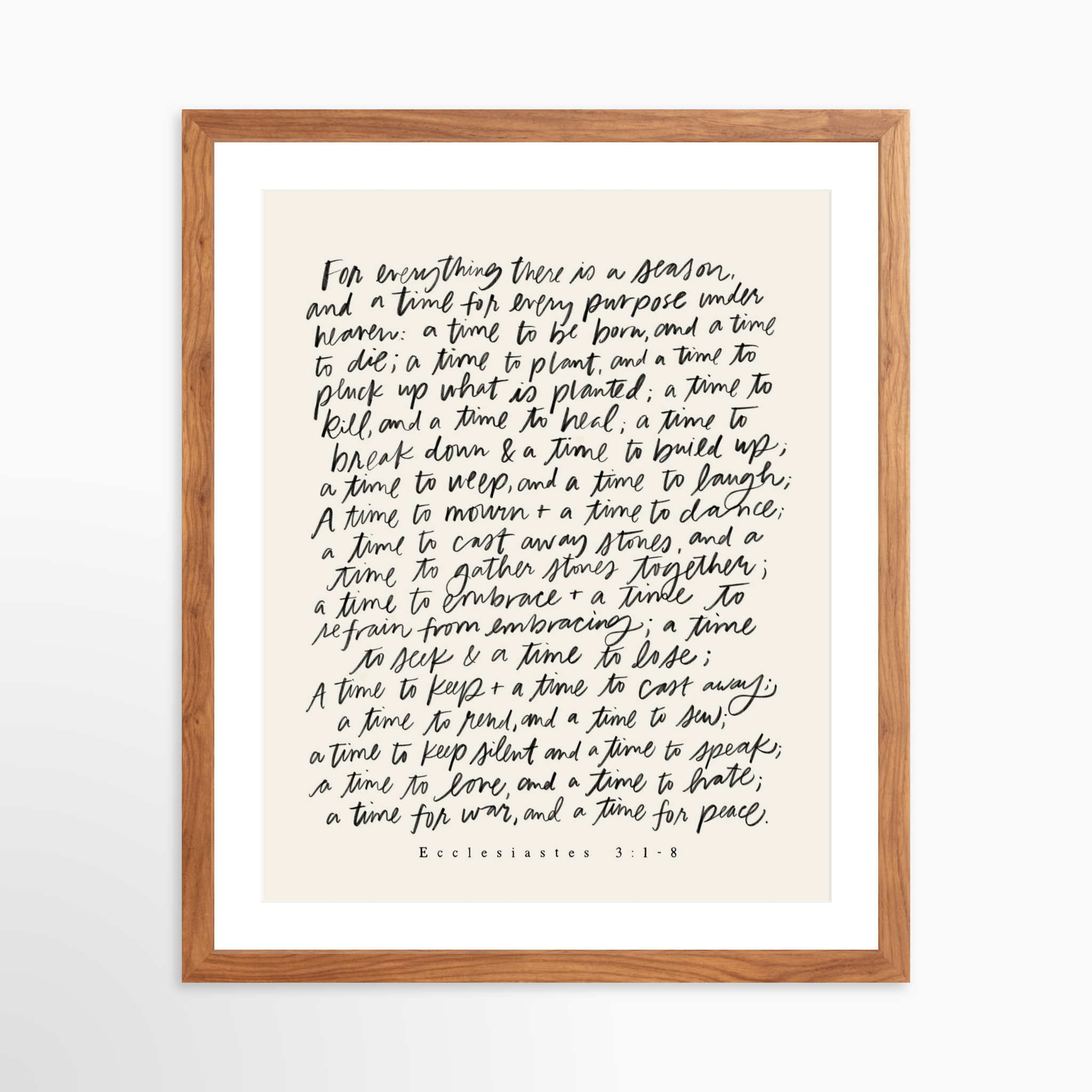16x20 / Light Walnut Frame + White Mat