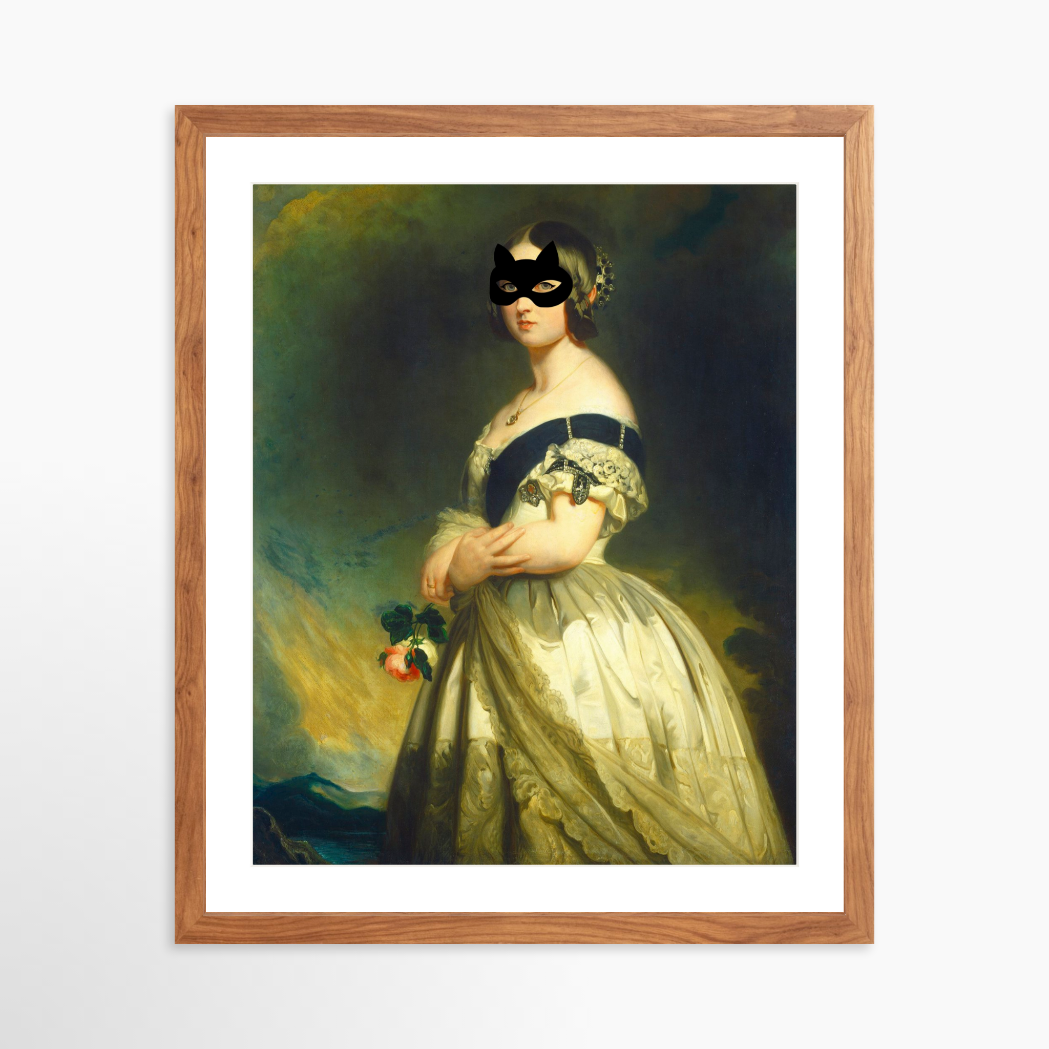 16x20 / Light Walnut Frame + White Mat