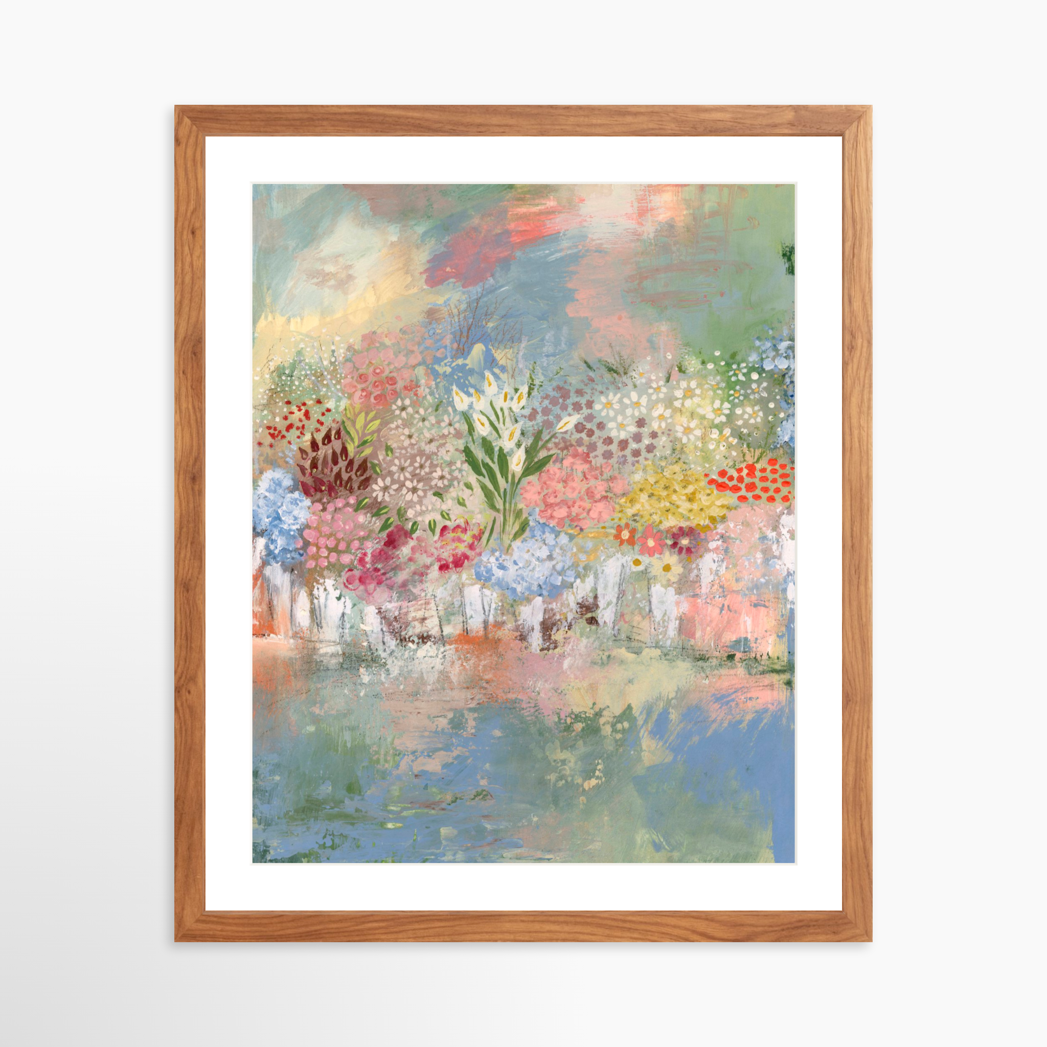 16x20 / Light Walnut Frame + White Mat