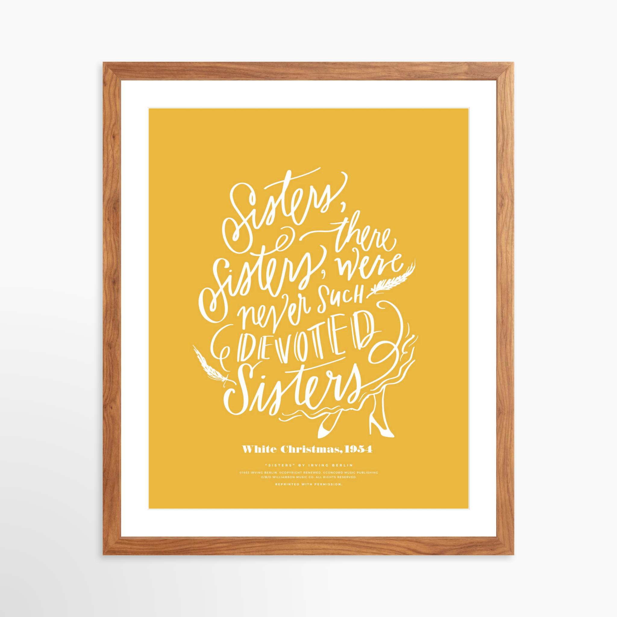 16x20 / Light Walnut Frame + White Mat