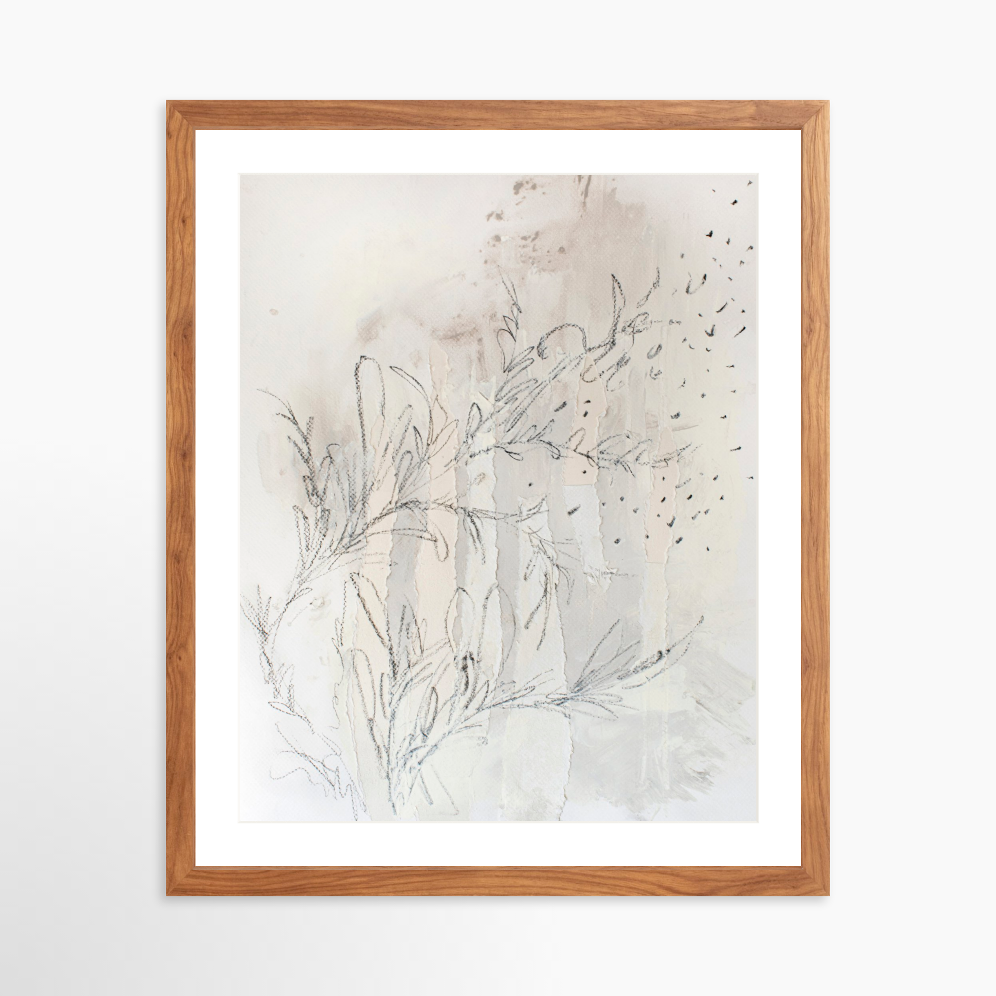 16x20 / Light Walnut Frame + White Mat