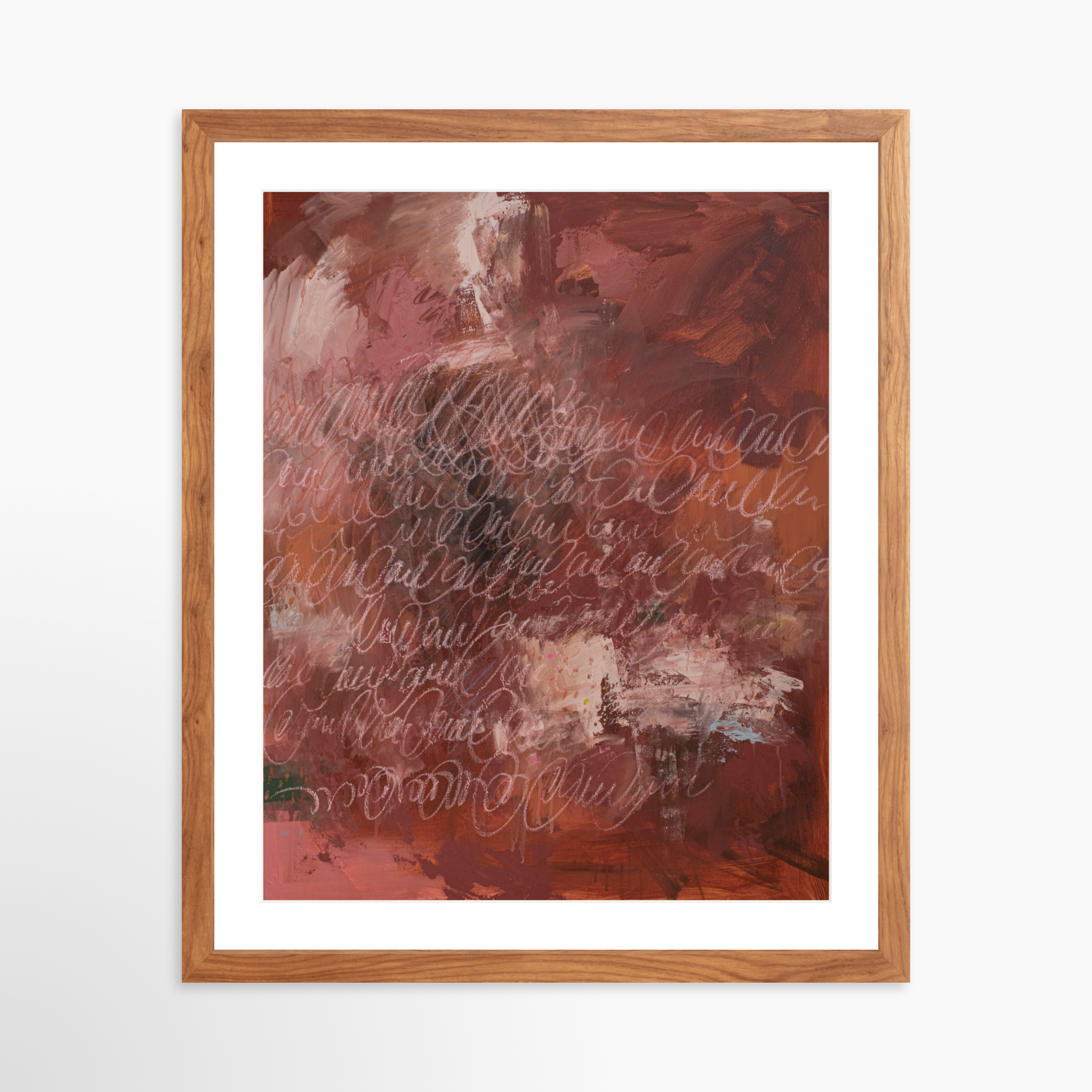 16x20 / Light Walnut Frame + White Mat