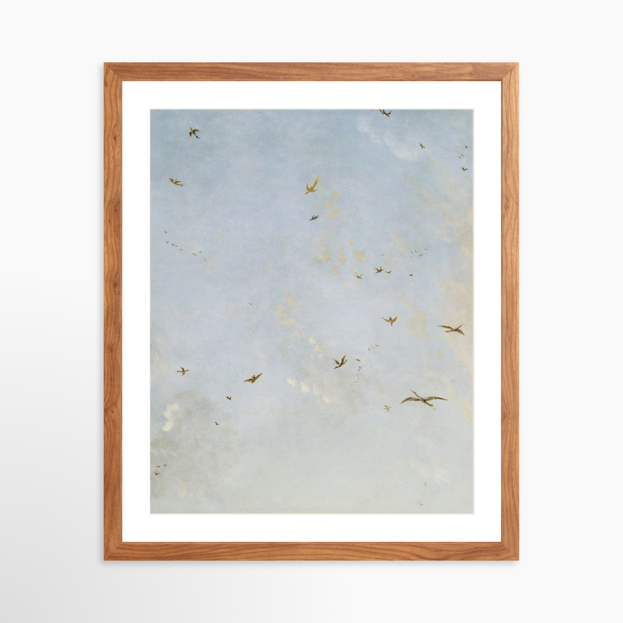 16x20 / Light Walnut Frame + White Mat