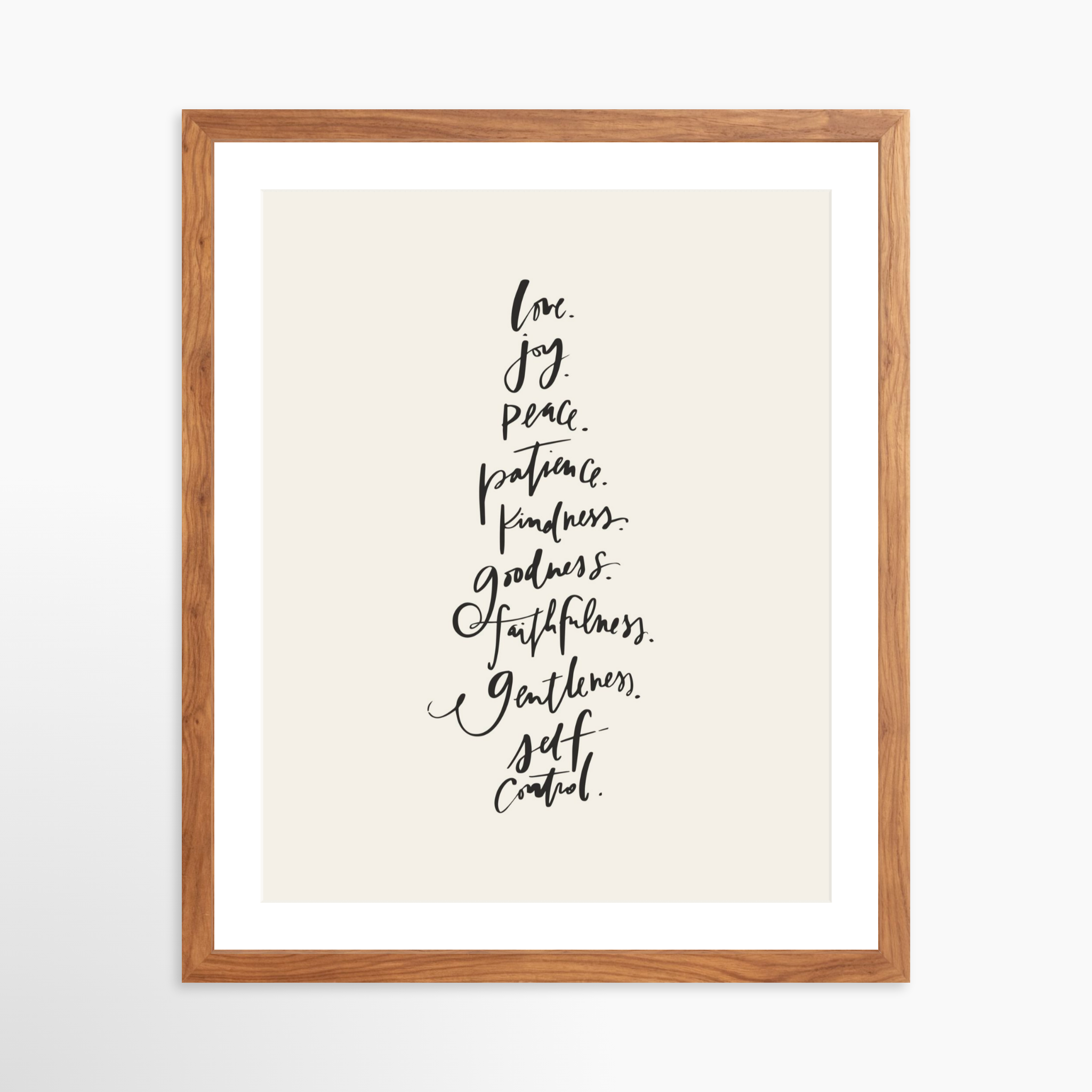 16x20 / Light Walnut Frame + White Mat