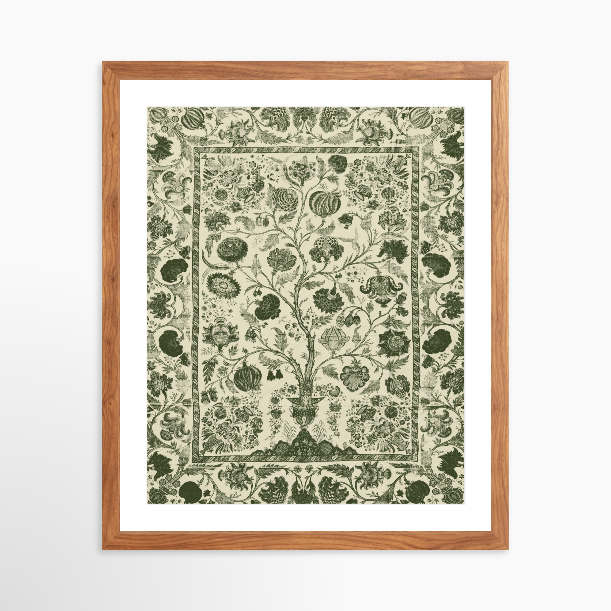 16x20 / Light Walnut Frame + White Mat