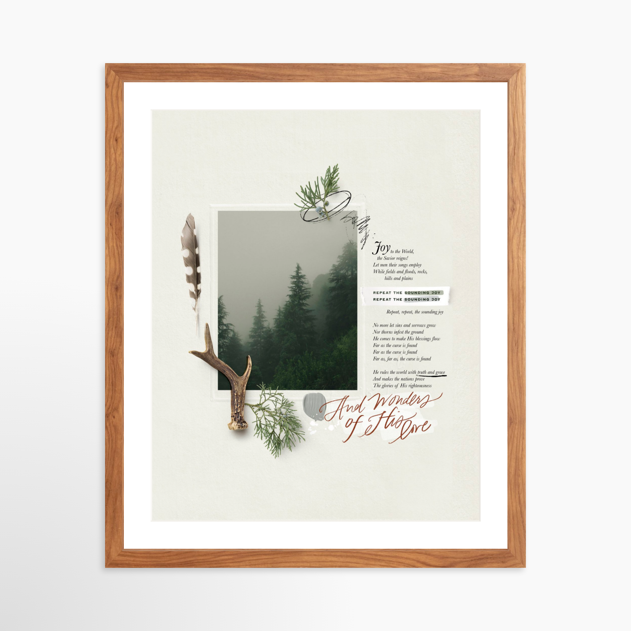 16x20 / Light Walnut Frame + White Mat