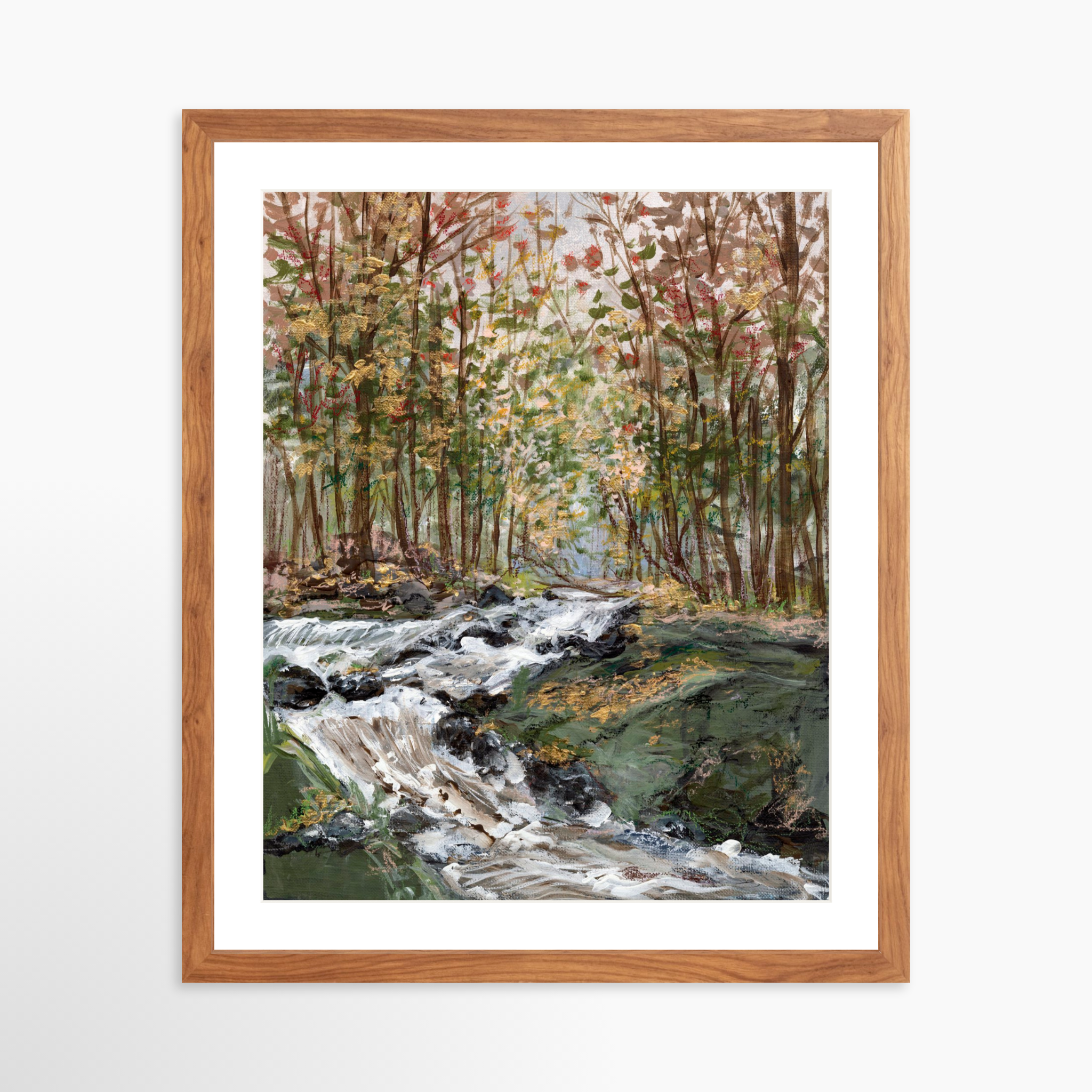 16x20 / Light Walnut Frame + White Mat