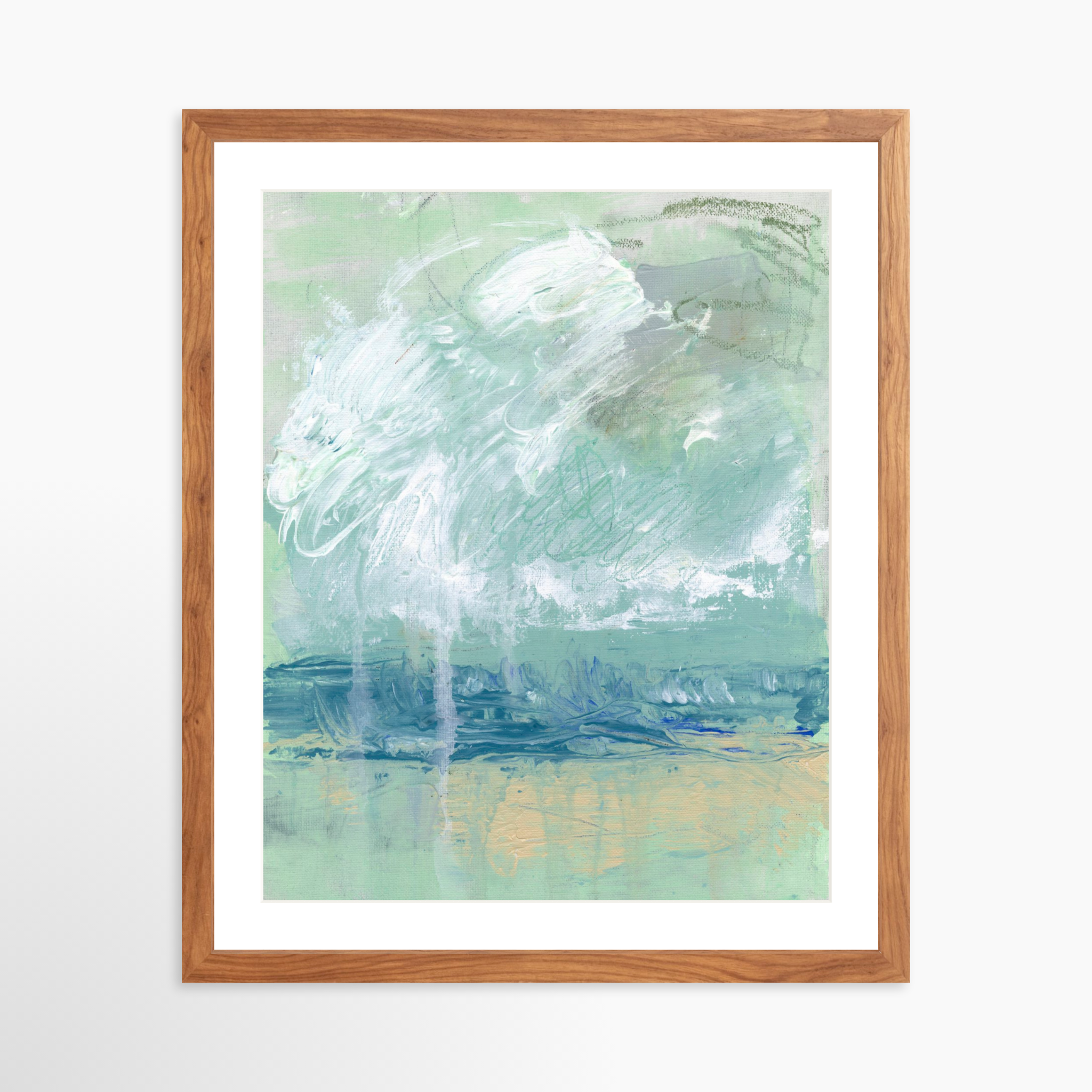 16x20 / Light Walnut Frame + White Mat