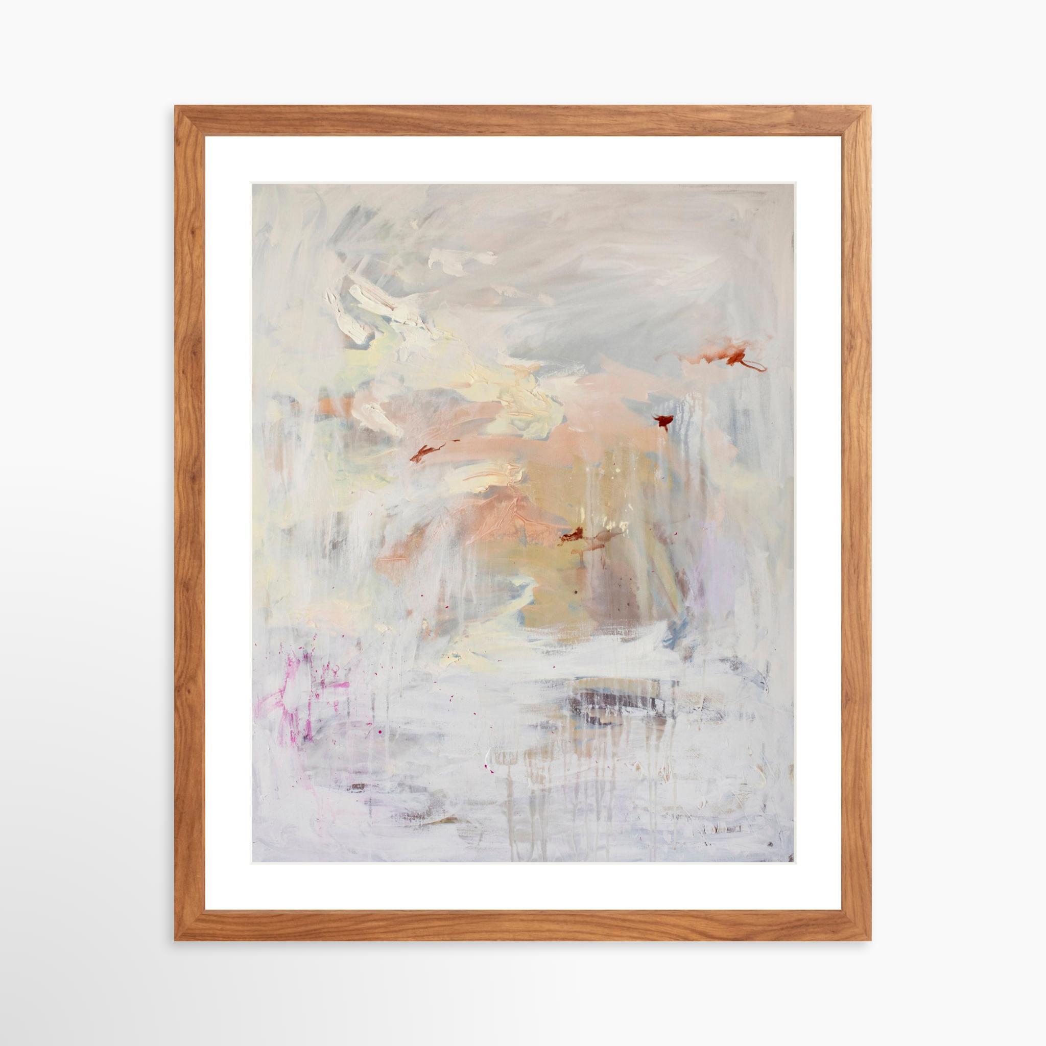16x20 / Light Walnut Frame + White Mat