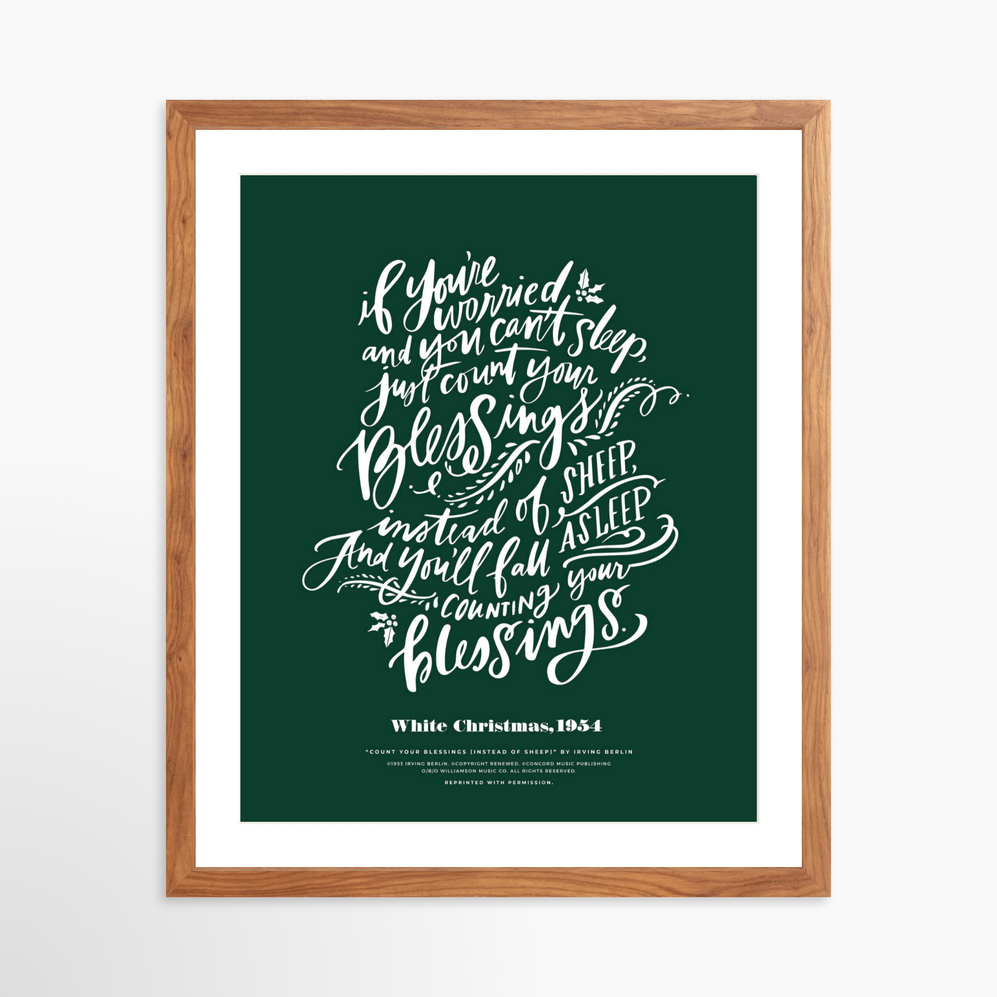 16x20 / Light Walnut Frame + White Mat