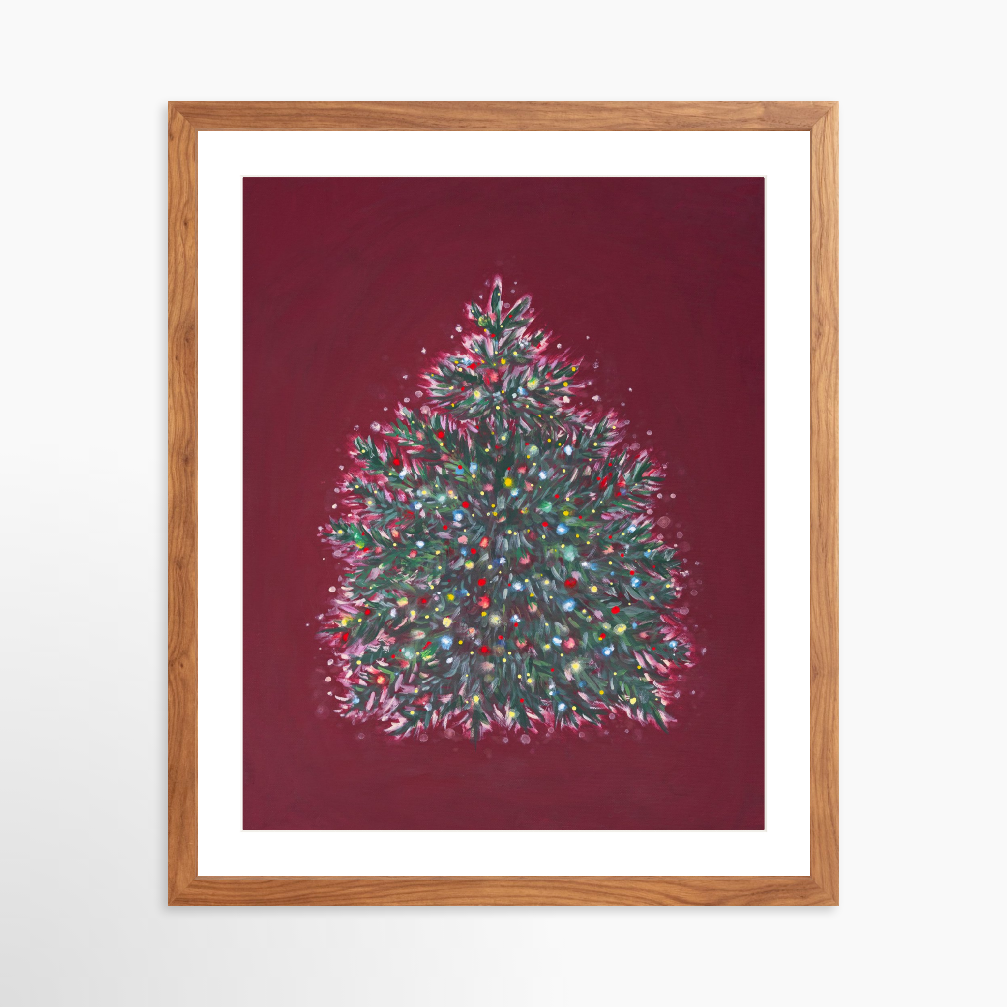 16x20 / Light Walnut Frame + White Mat