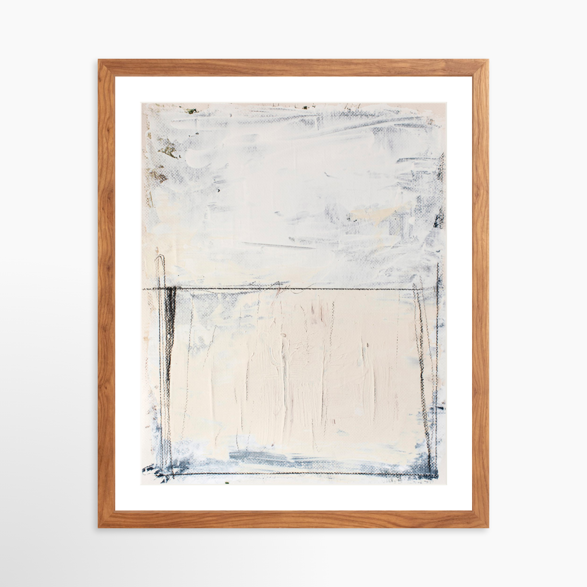 16x20 / Light Walnut Frame + White Mat