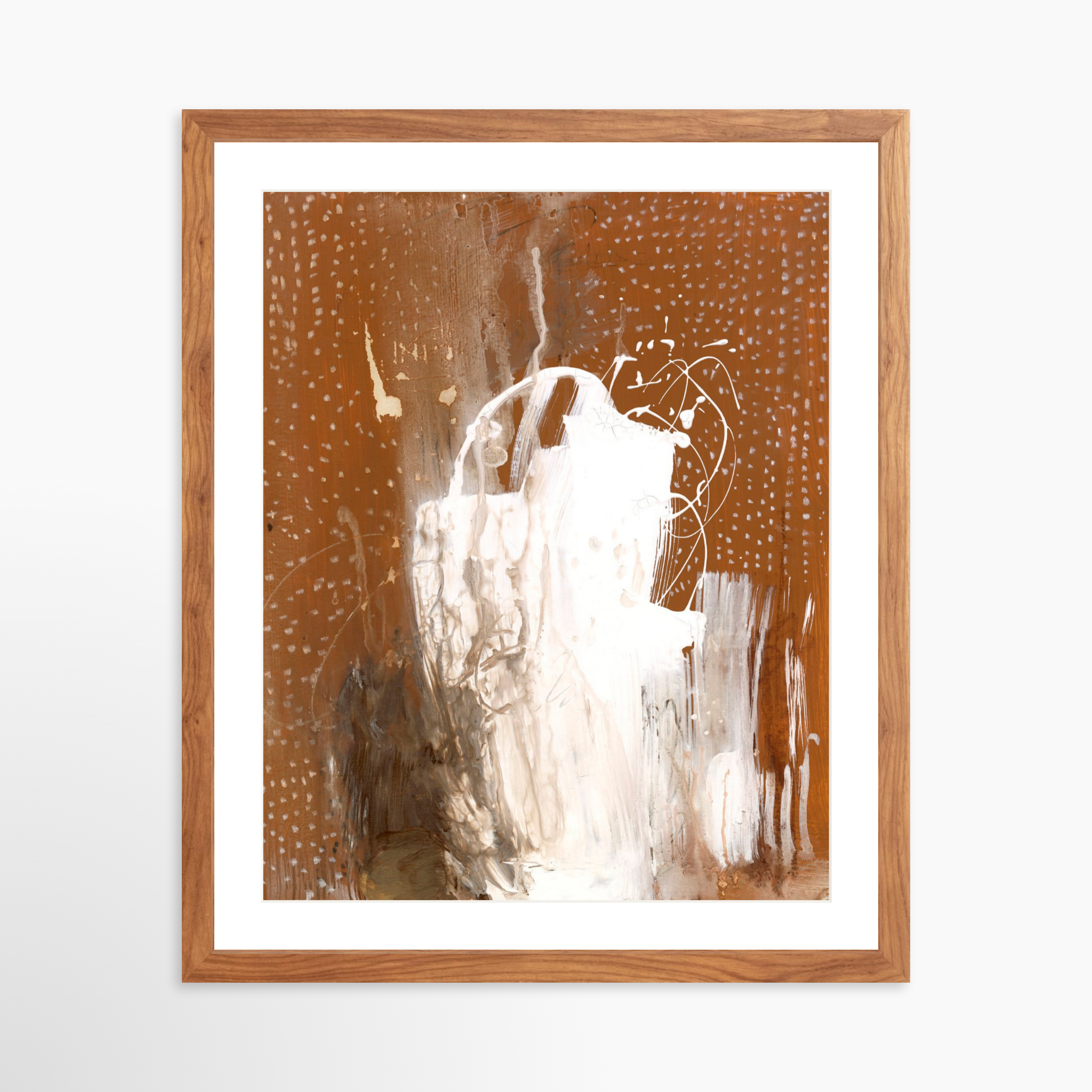 16x20 / Light Walnut Frame + White Mat