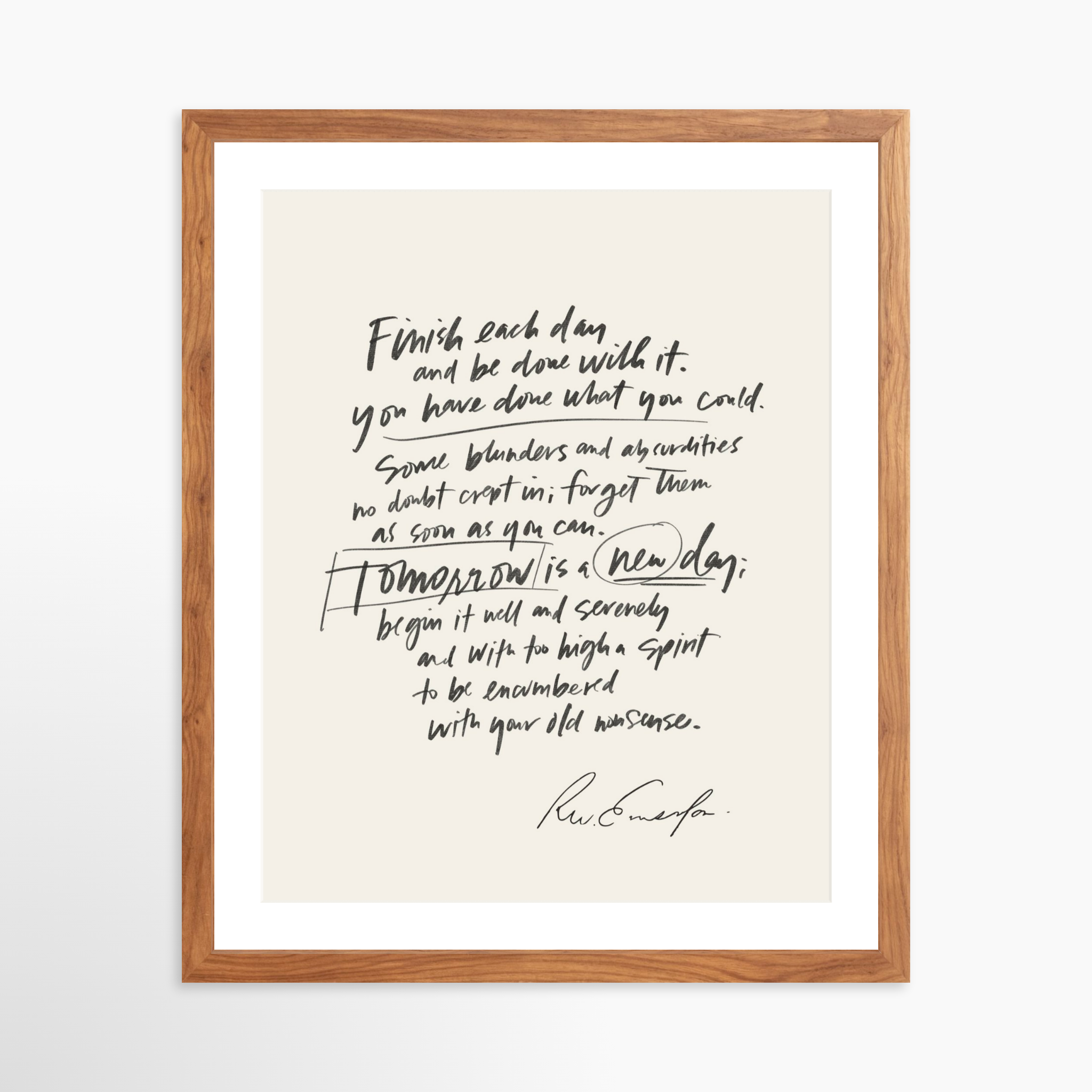 16x20 / Light Walnut Frame + White Mat
