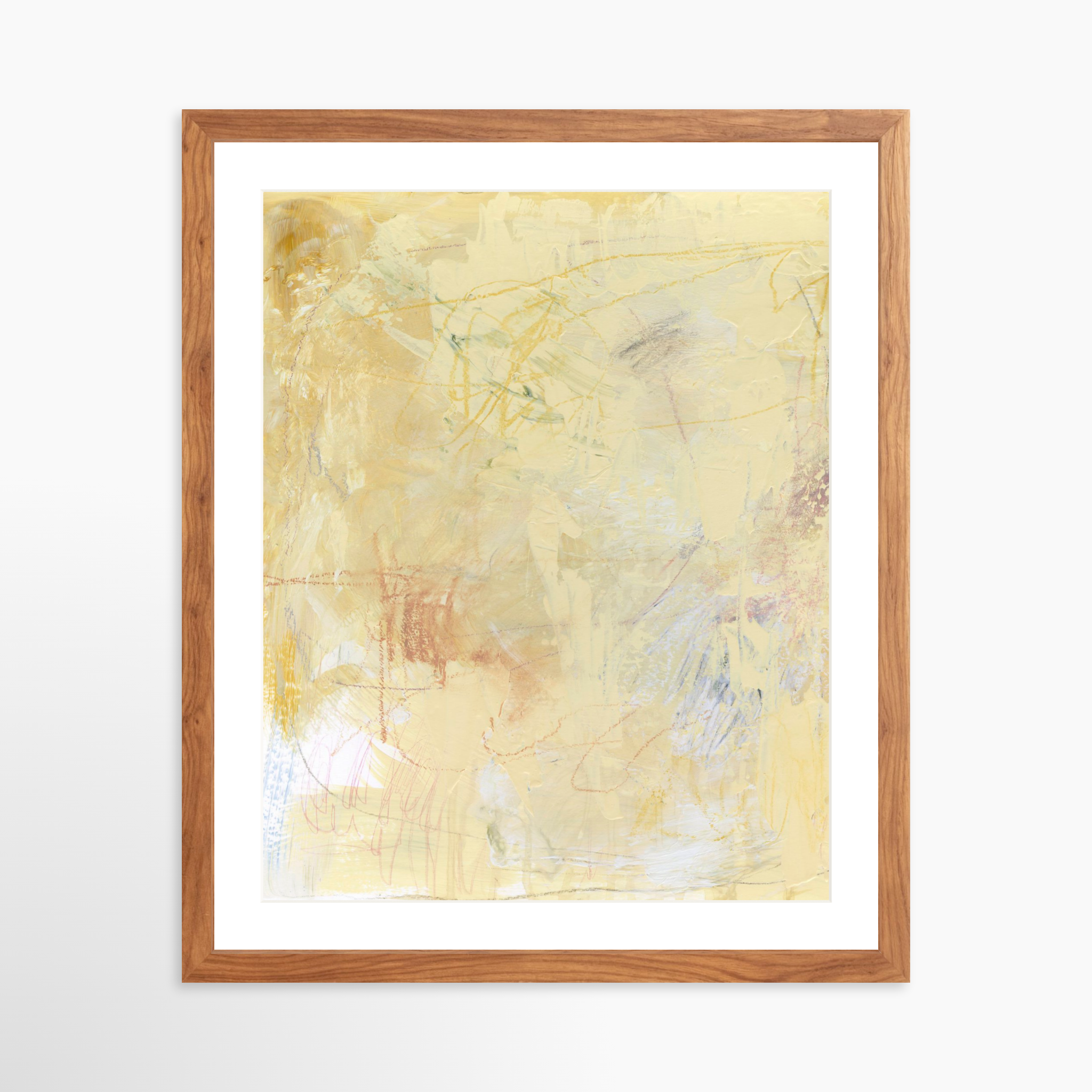 16x20 / Light Walnut Frame + White Mat