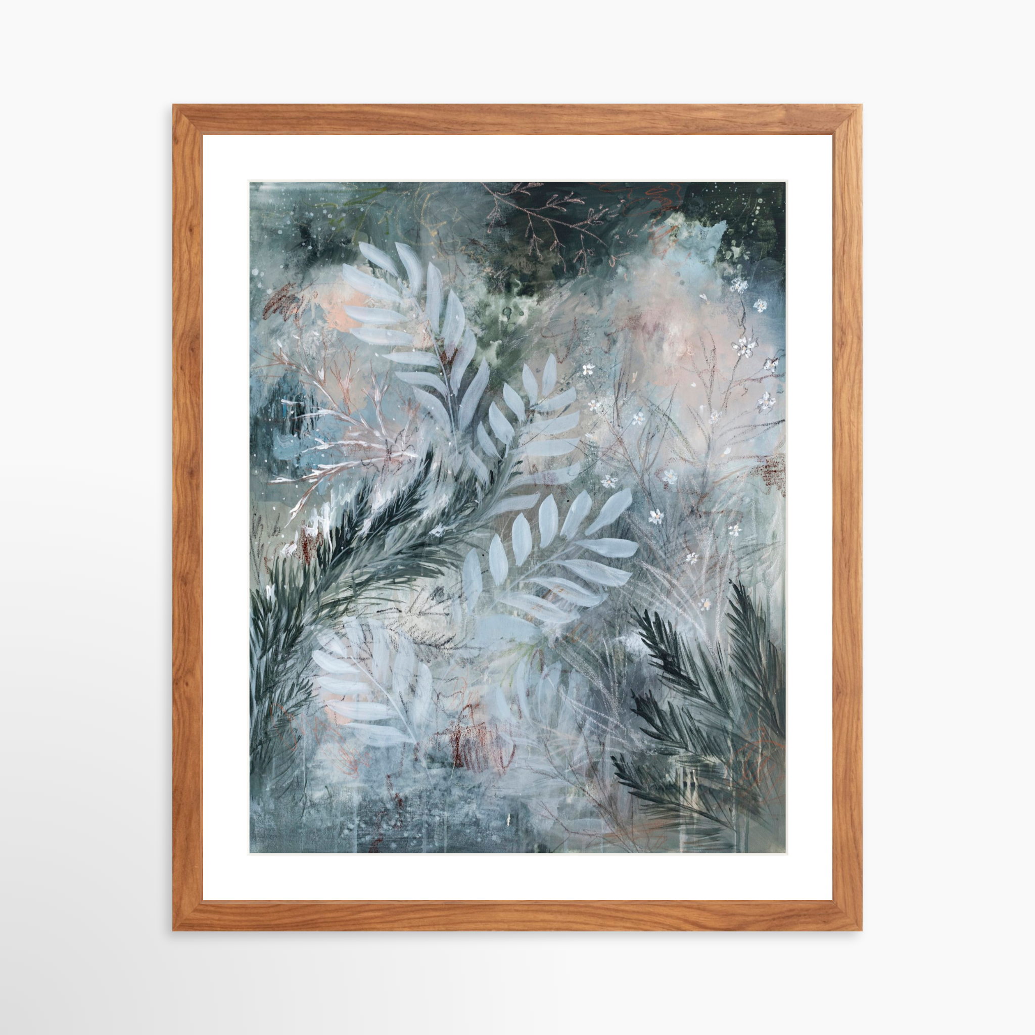 16x20 / Light Walnut Frame + White Mat