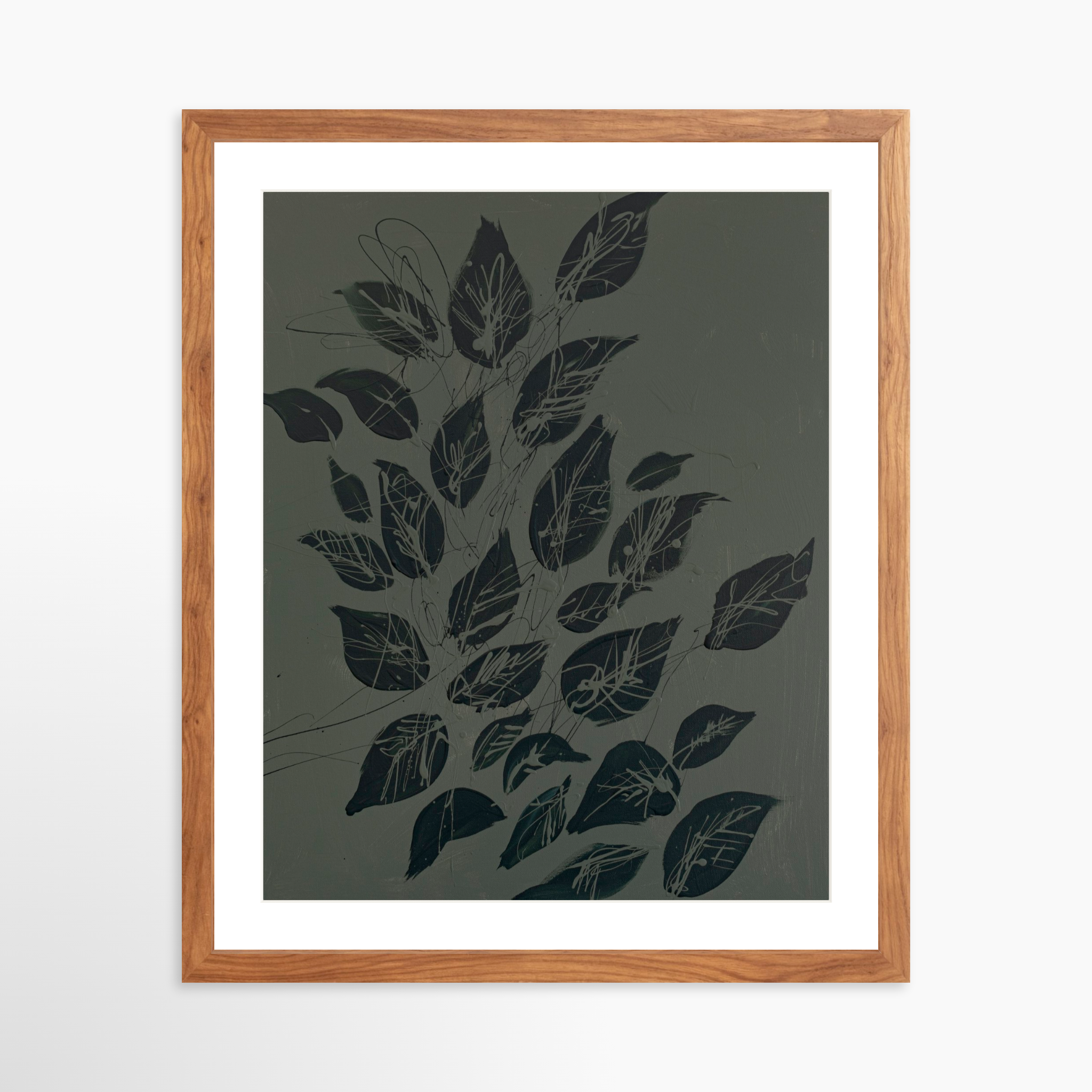 16x20 / Light Walnut Frame + White Mat