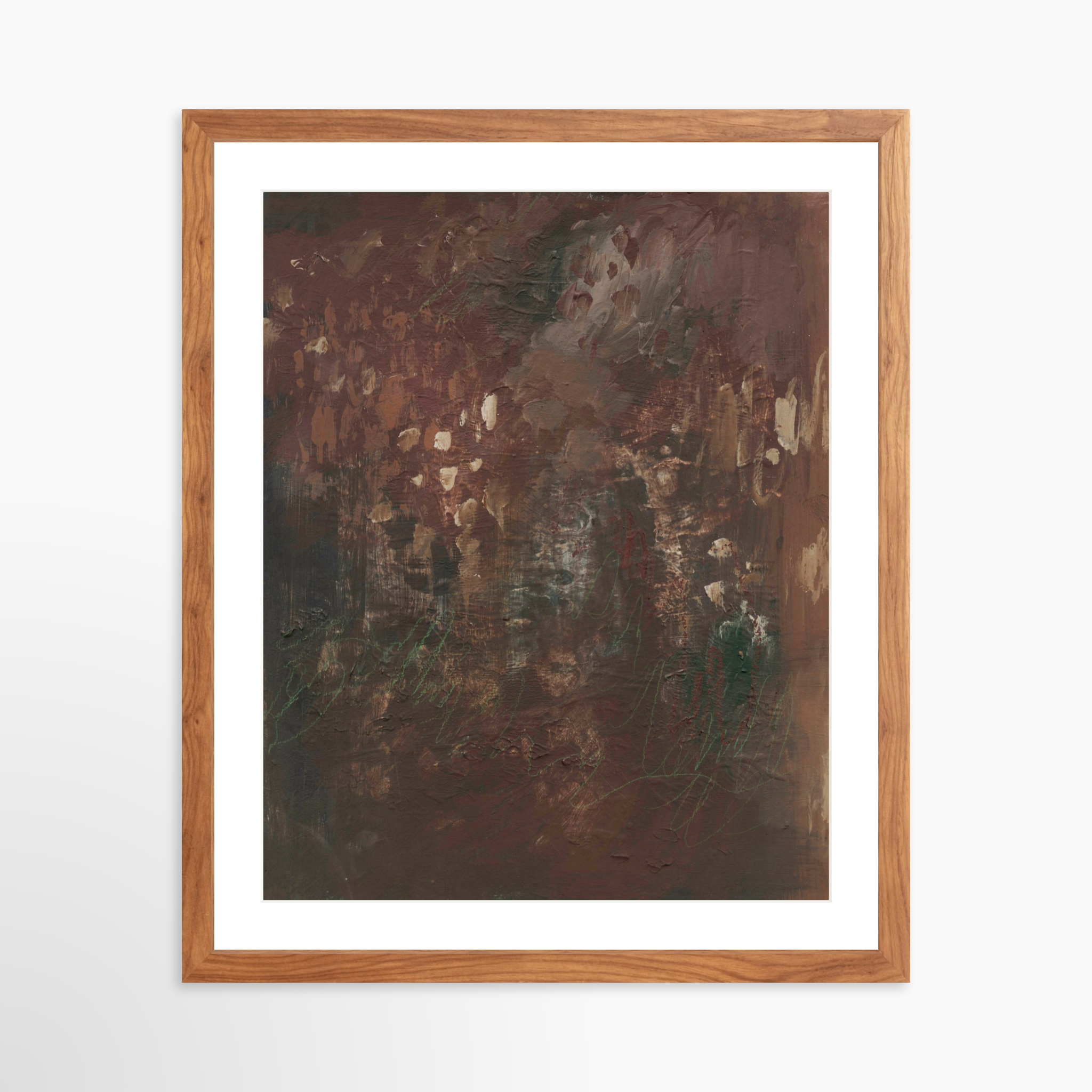 16x20 / Light Walnut Frame + White Mat