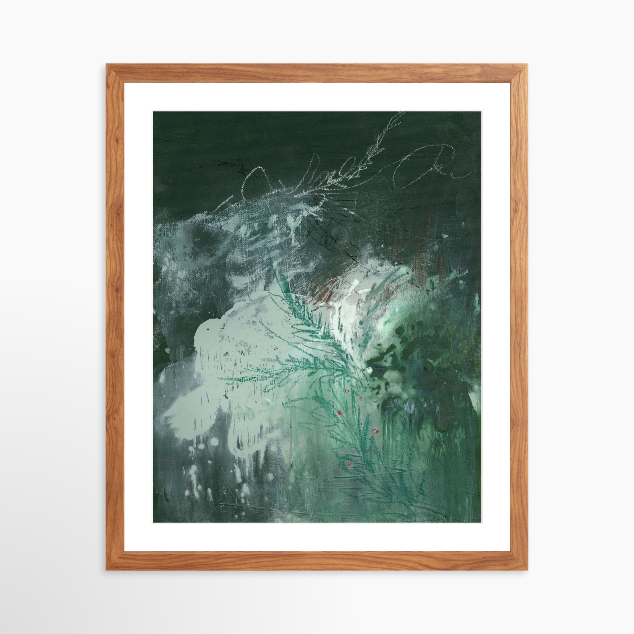 16x20 / Light Walnut Frame + White Mat