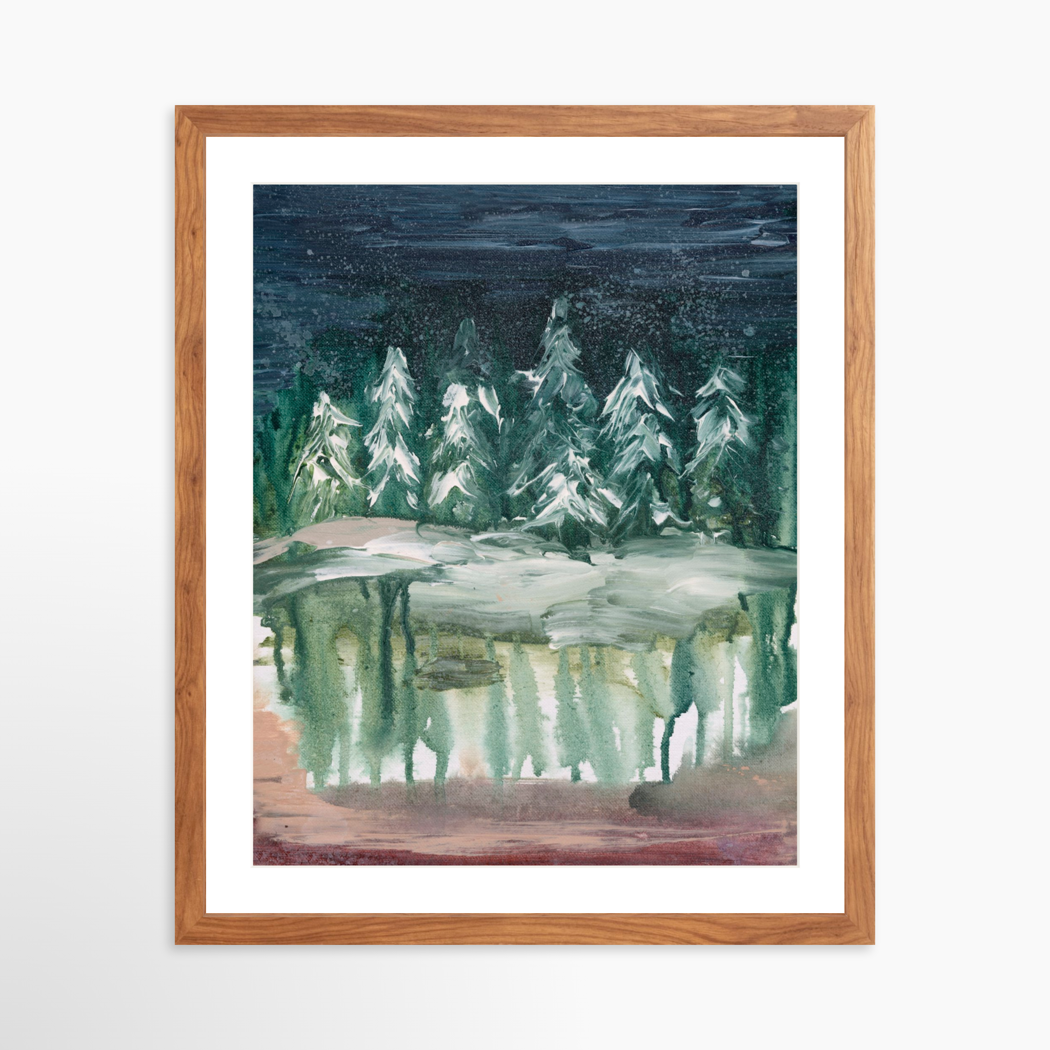 16x20 / Light Walnut Frame + White Mat