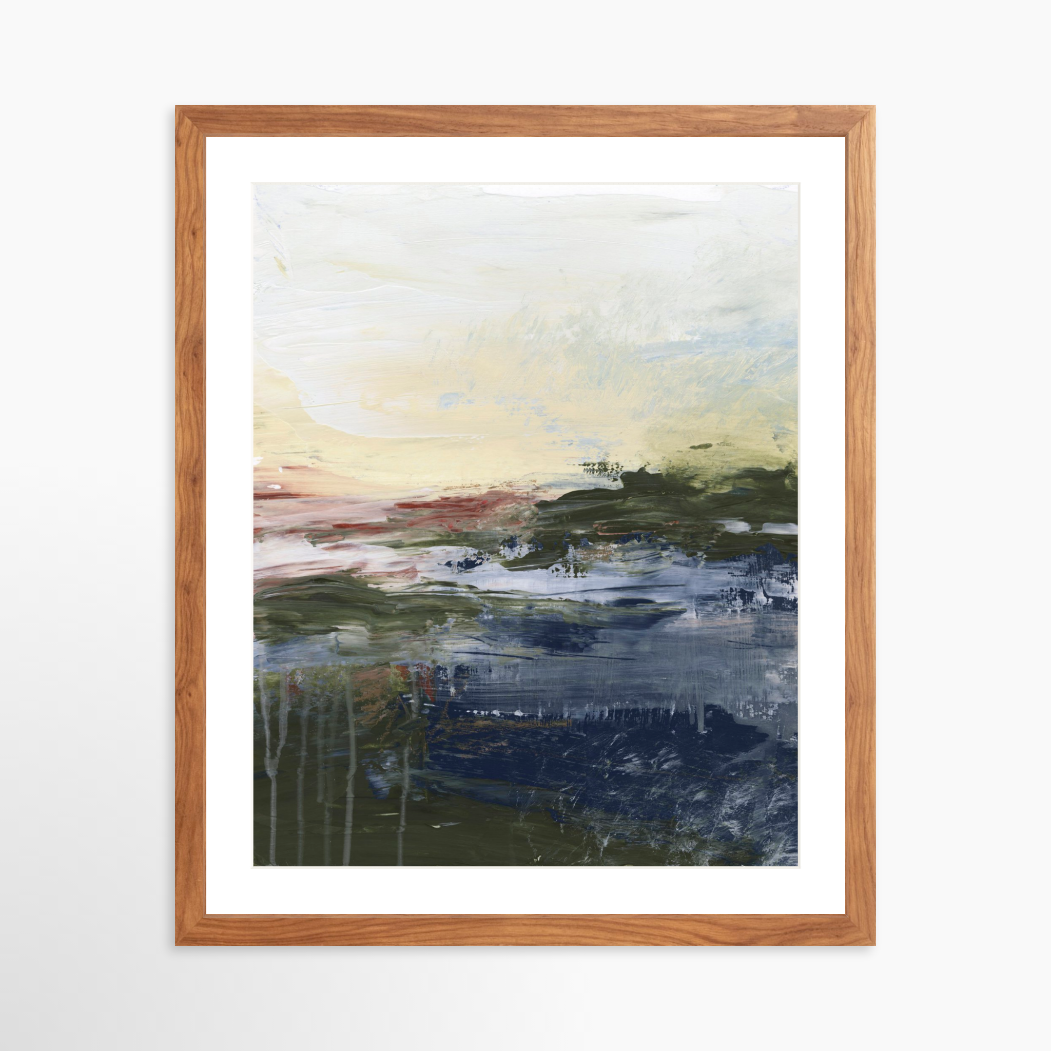 16x20 / Light Walnut Frame + White Mat