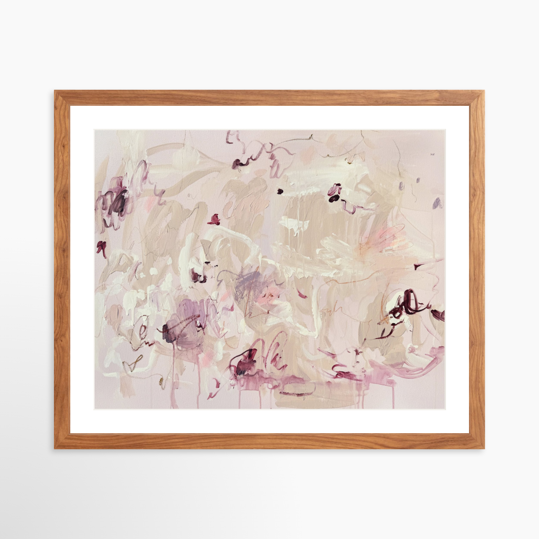 20x16 / Light Walnut Frame + White Mat