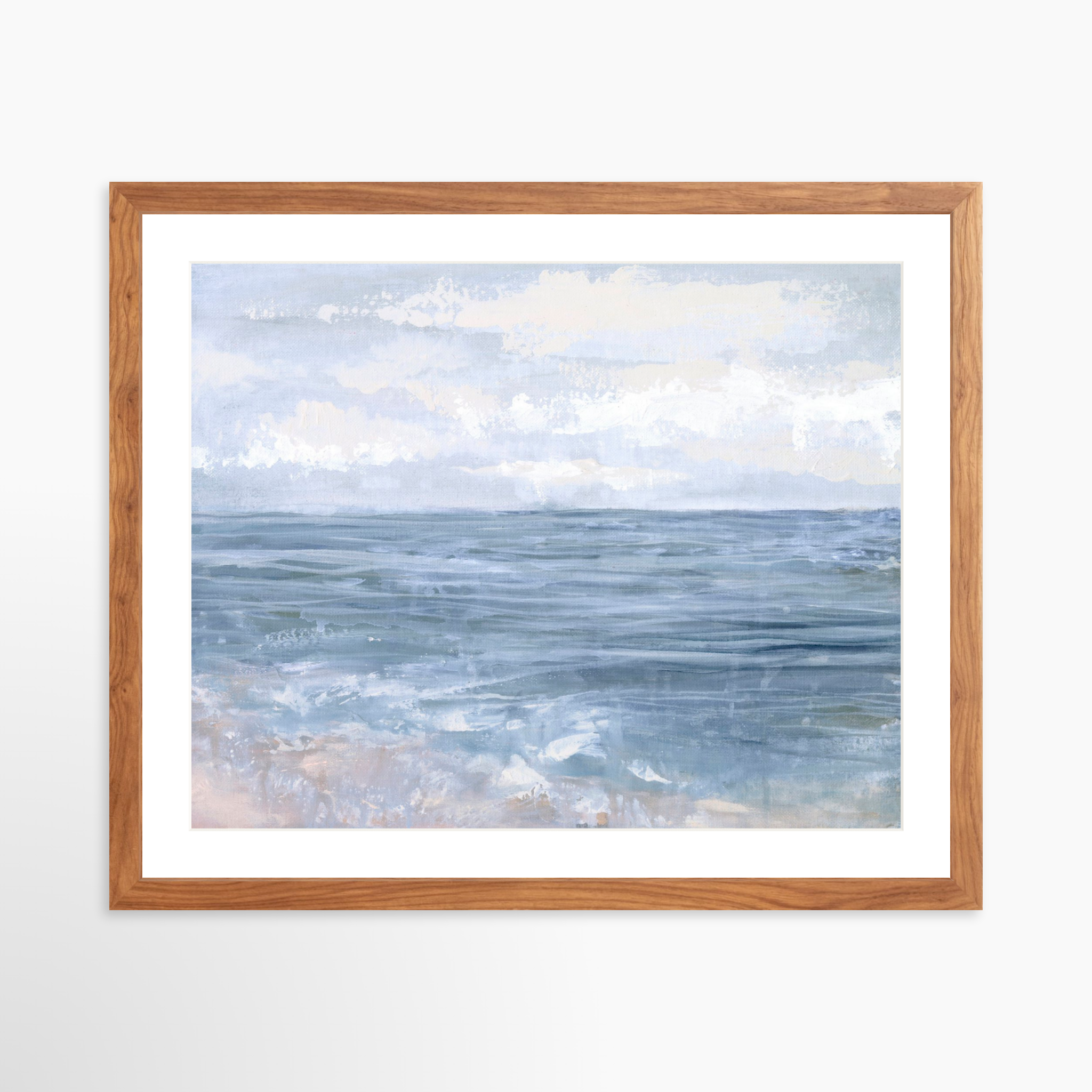 20x16 / Light Walnut Frame + White Mat