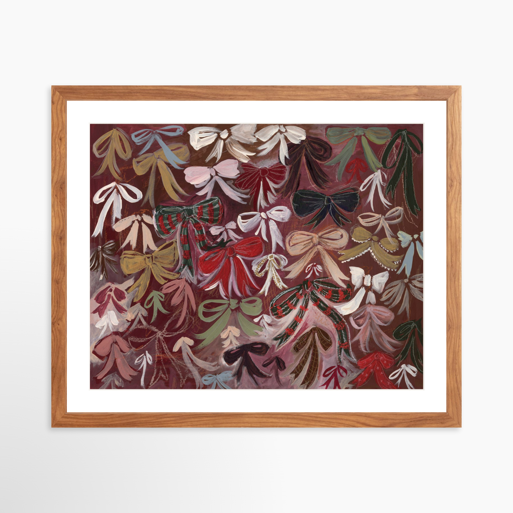 20x16 / Light Walnut Frame + White Mat