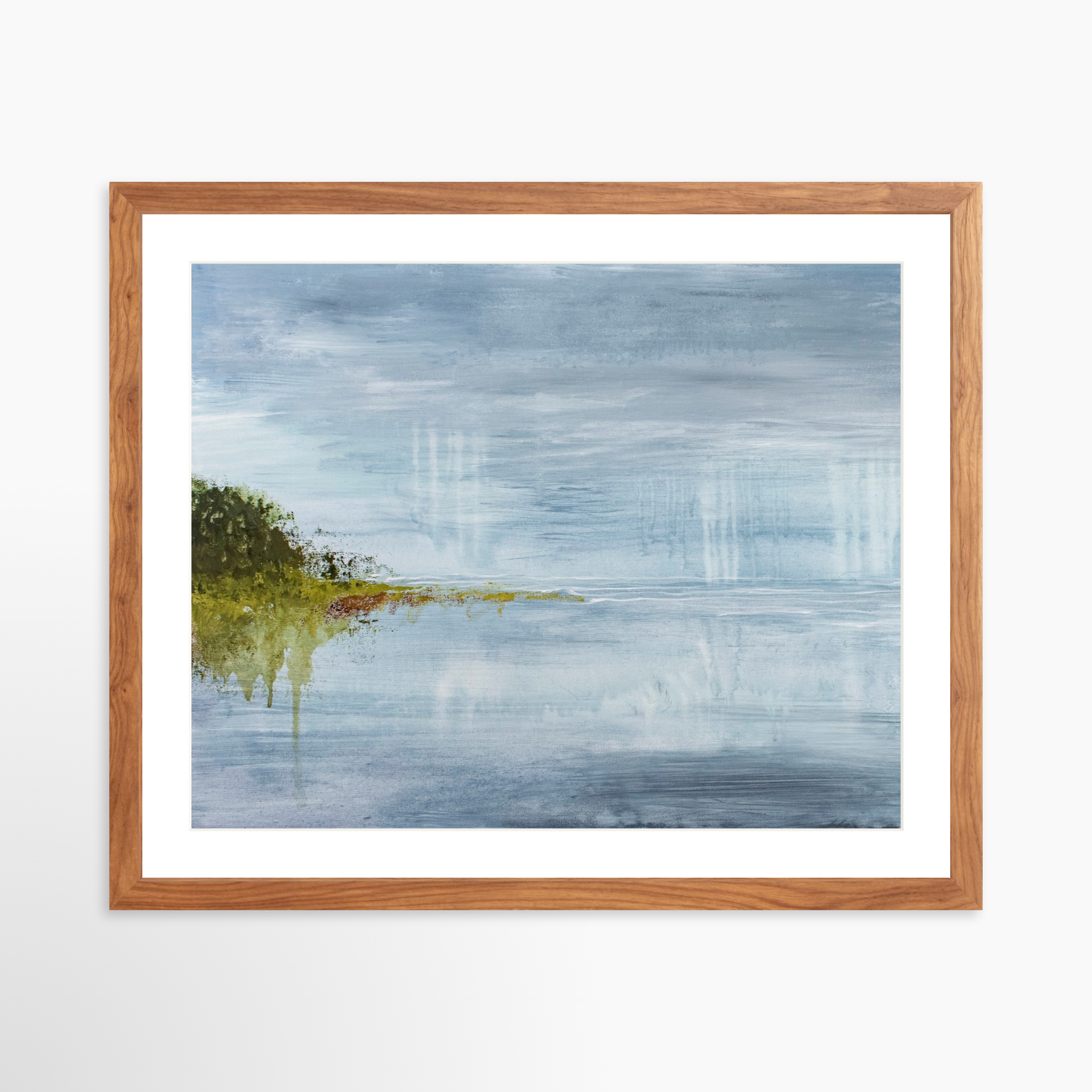 20x16 / Light Walnut Frame + White Mat