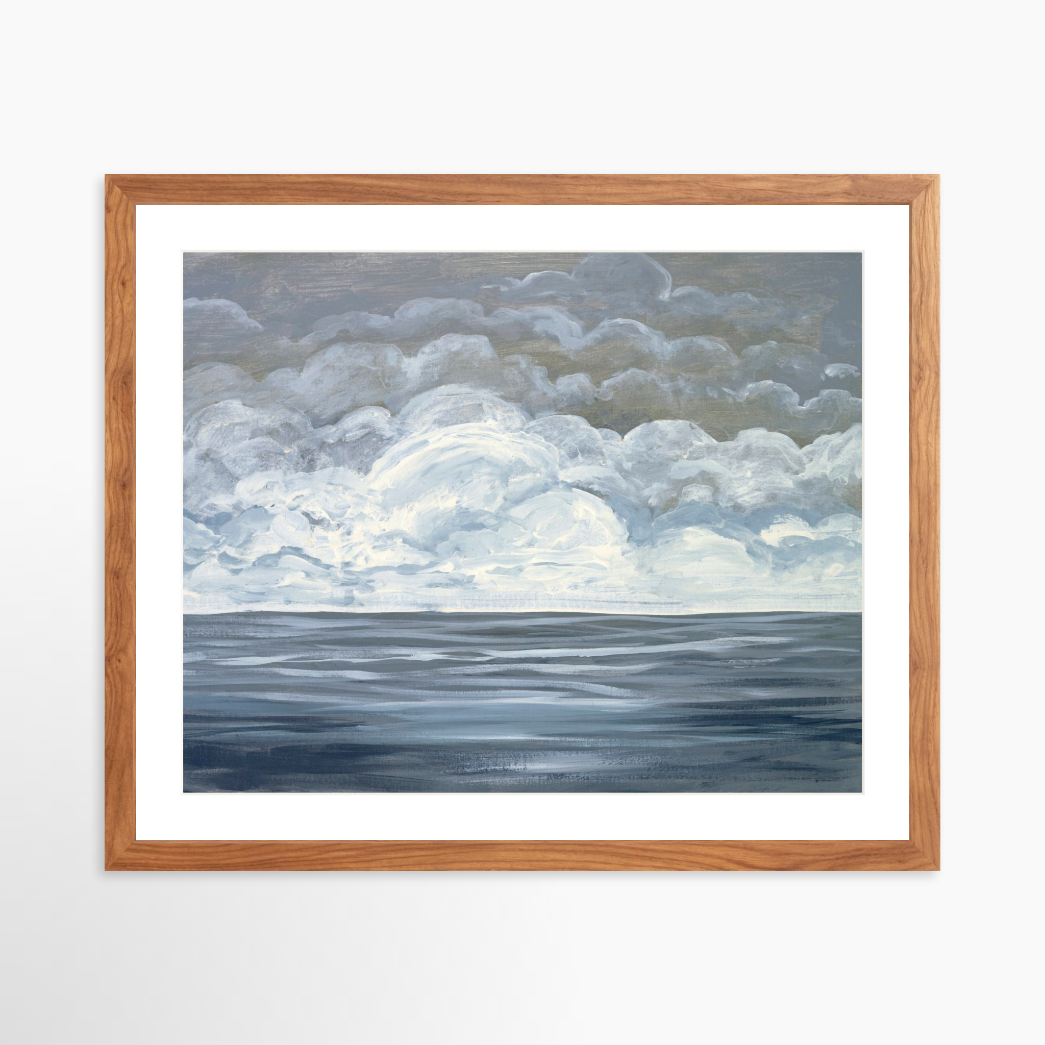 20x16 / Light Walnut Frame + White Mat