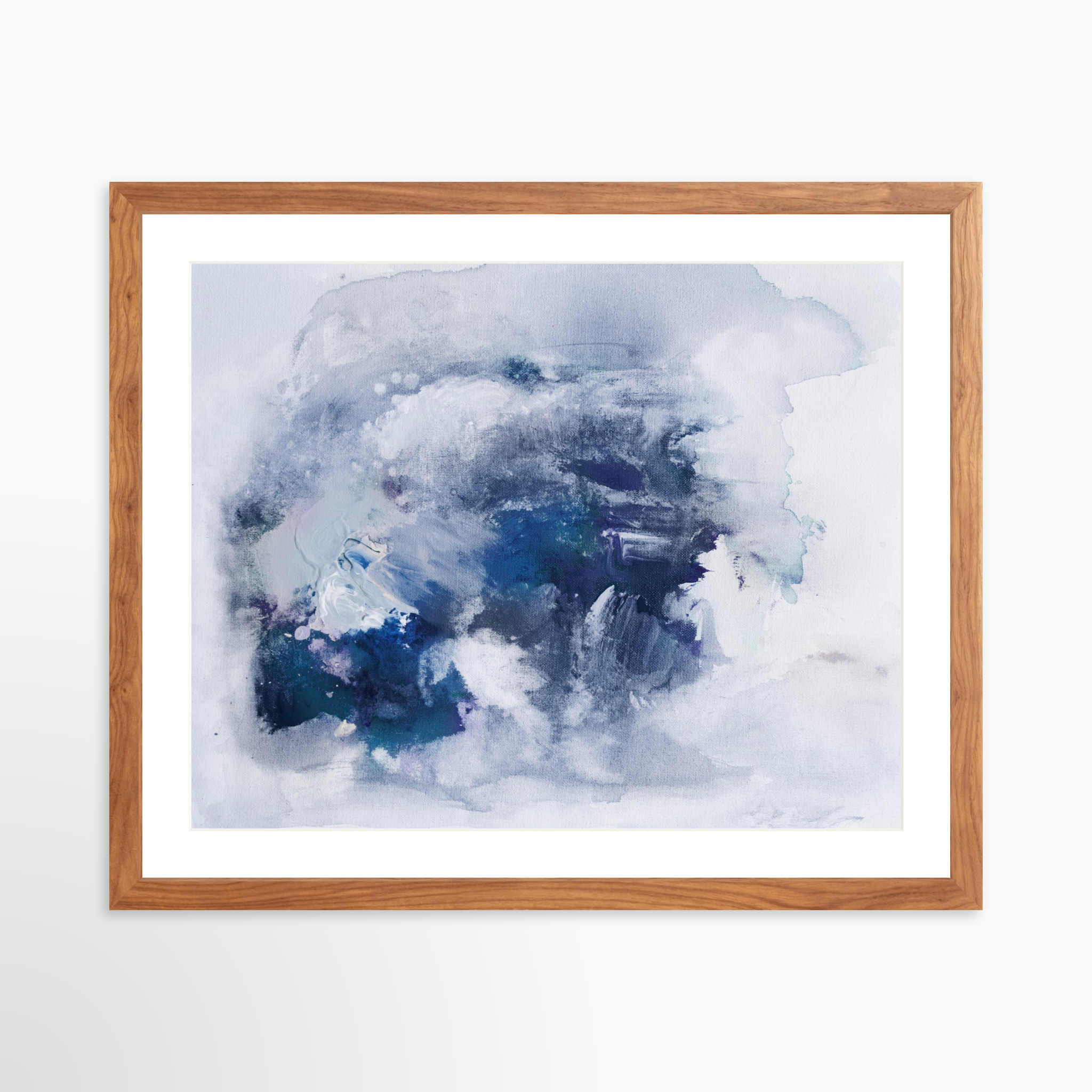 20x16 / Light Walnut Frame + White Mat