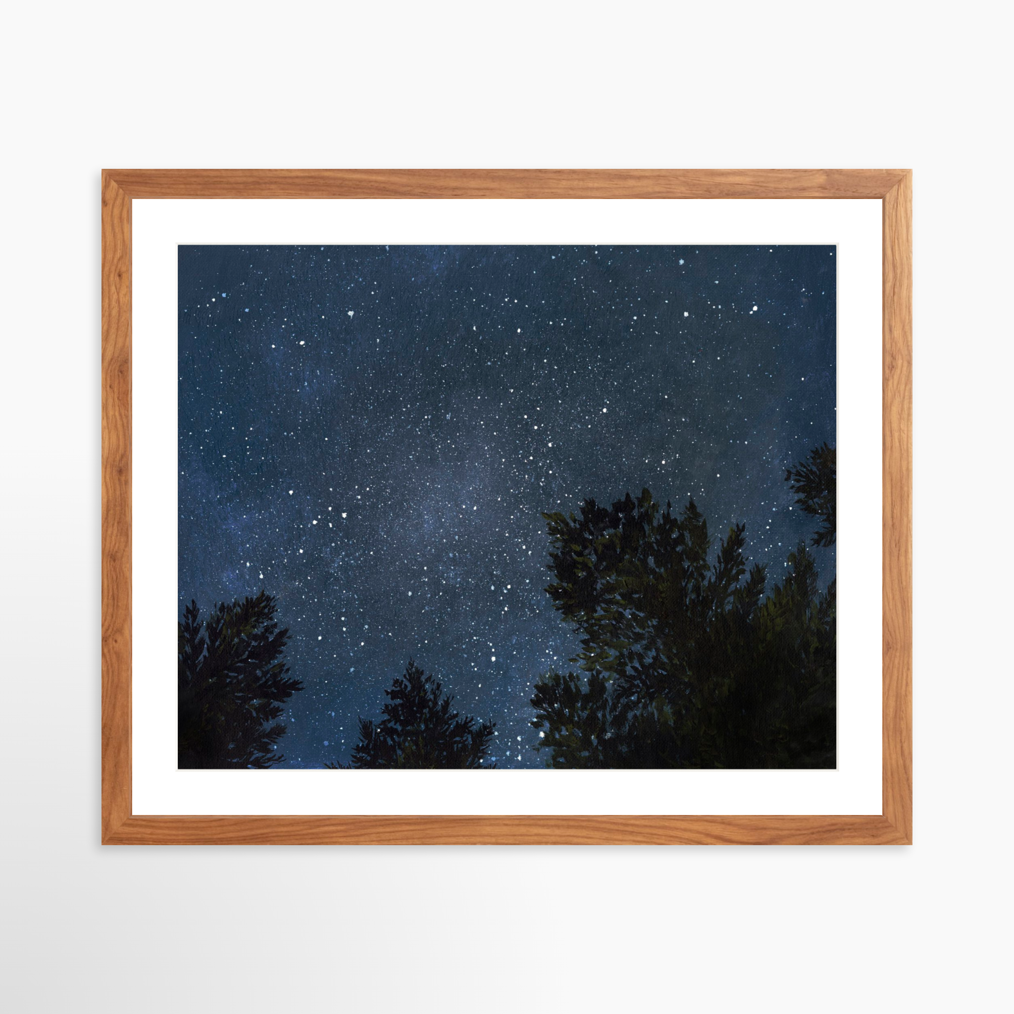 20x16 / Light Walnut Frame + White Mat